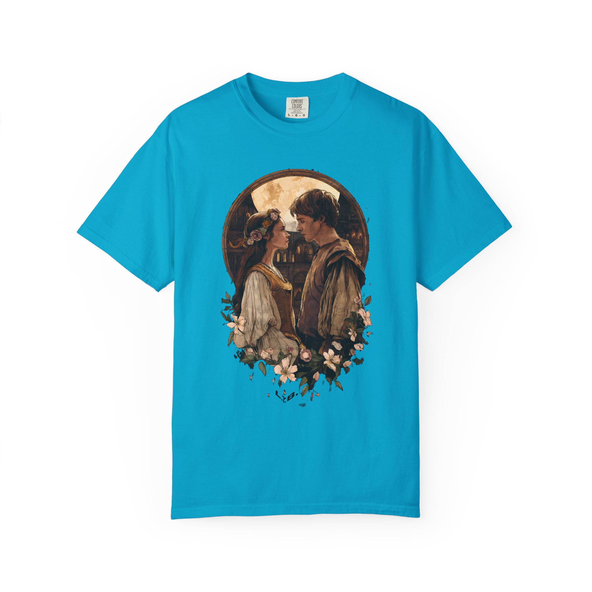 Vintage Romantic Art T-Shirt — Classic Lovers Portrait Valentine Tee - Image 7