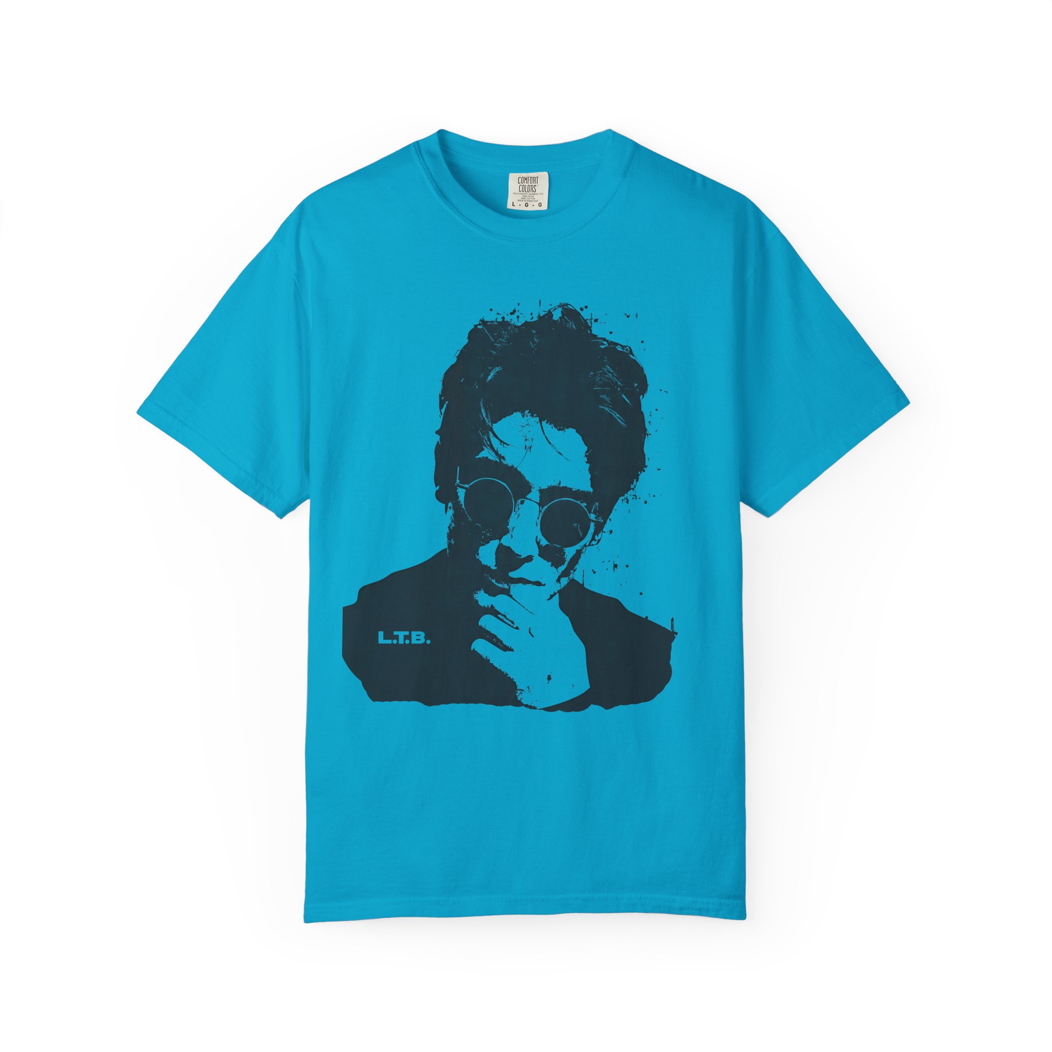 Monochrome Rock-Style Portrait T-Shirt | Minimal Thinker Graphic Art Tee - Image 9