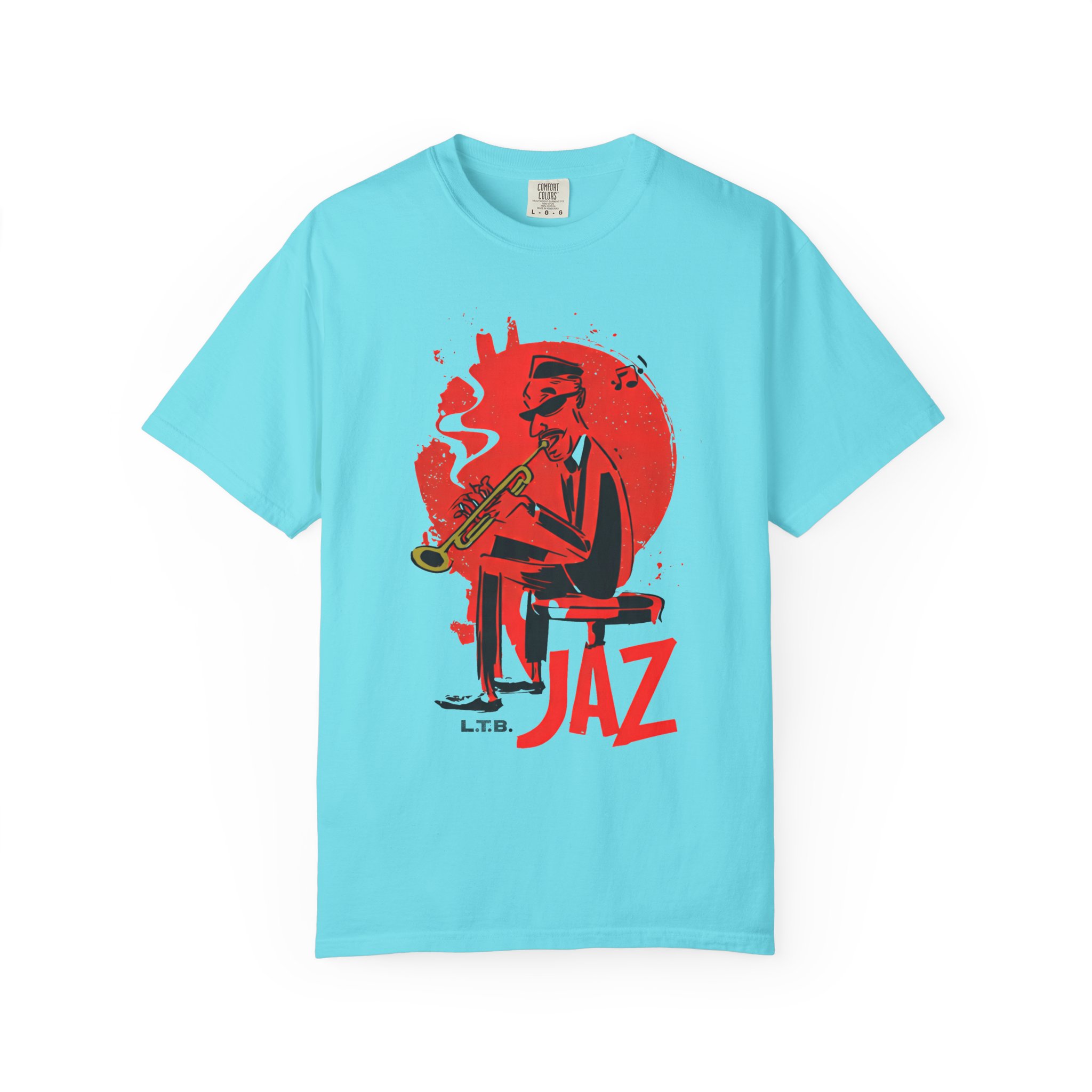 Smoky Jazz Trumpet T-Shirt — Red Circle Modern Music Art Tee - Image 8
