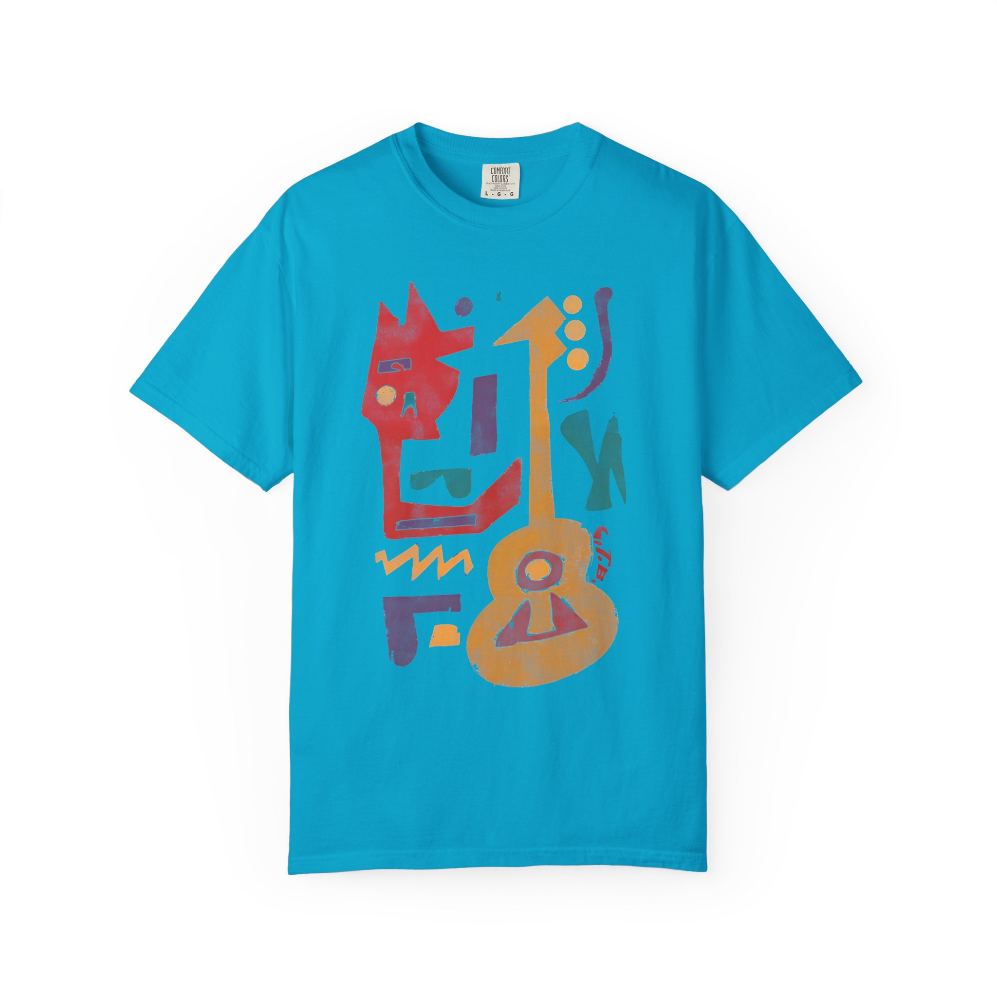 Colorful Guitar Abstract Music T-Shirt — Vibrant Guitar-Inspired Graphic Tee - Image 7