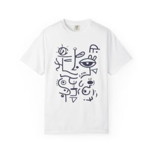 Abstract Face Line Art T-Shirt — Modern Minimalist Graphic Tee