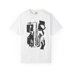 Saxophone Collage T-Shirt — Jazz Music Graphic Tee
