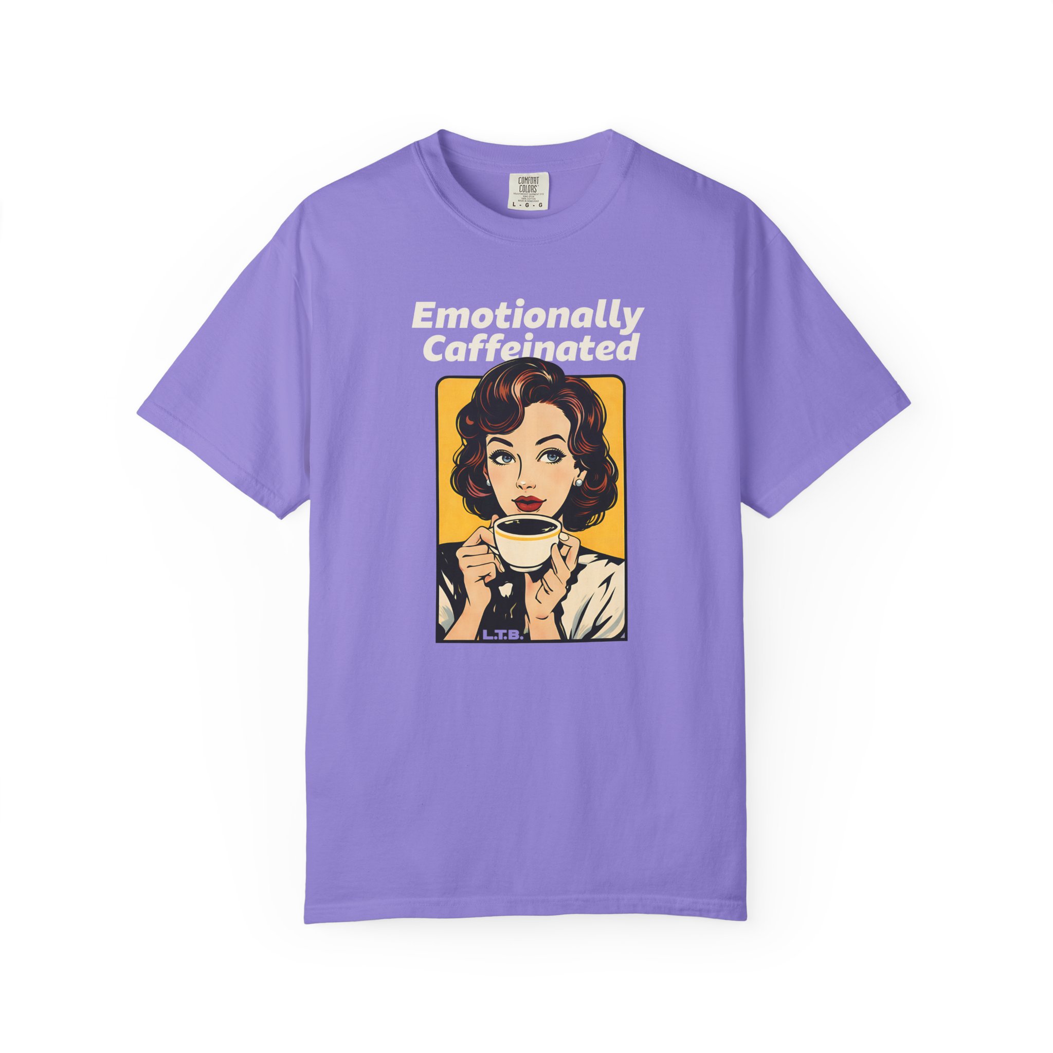 Emotionally Caffeinated T-Shirt – Funny Coffee Graphic Tee - Image 9