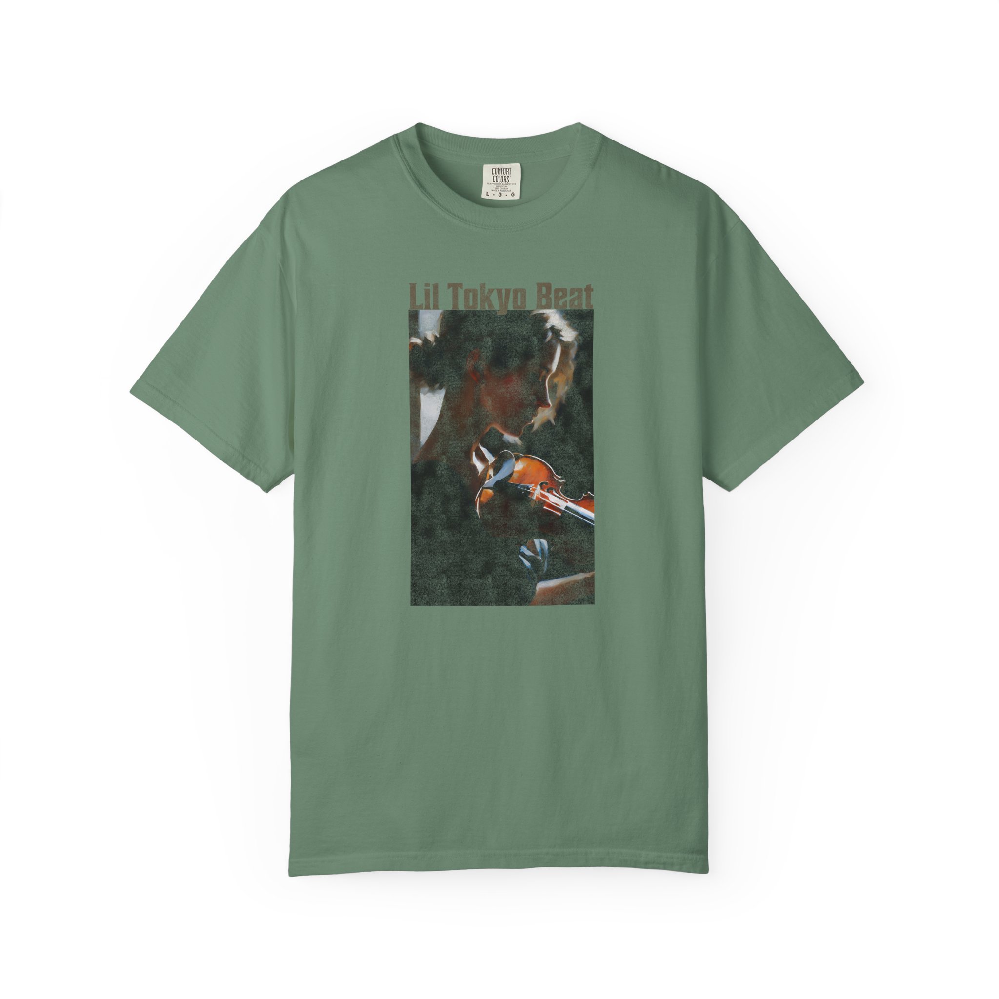 Lil Tokyo Beat Violin Art Tee, grunge Rust Color t-shirts, Emotional Music-Inspired Streetwear, Everyday Wear, t0 - Image 5