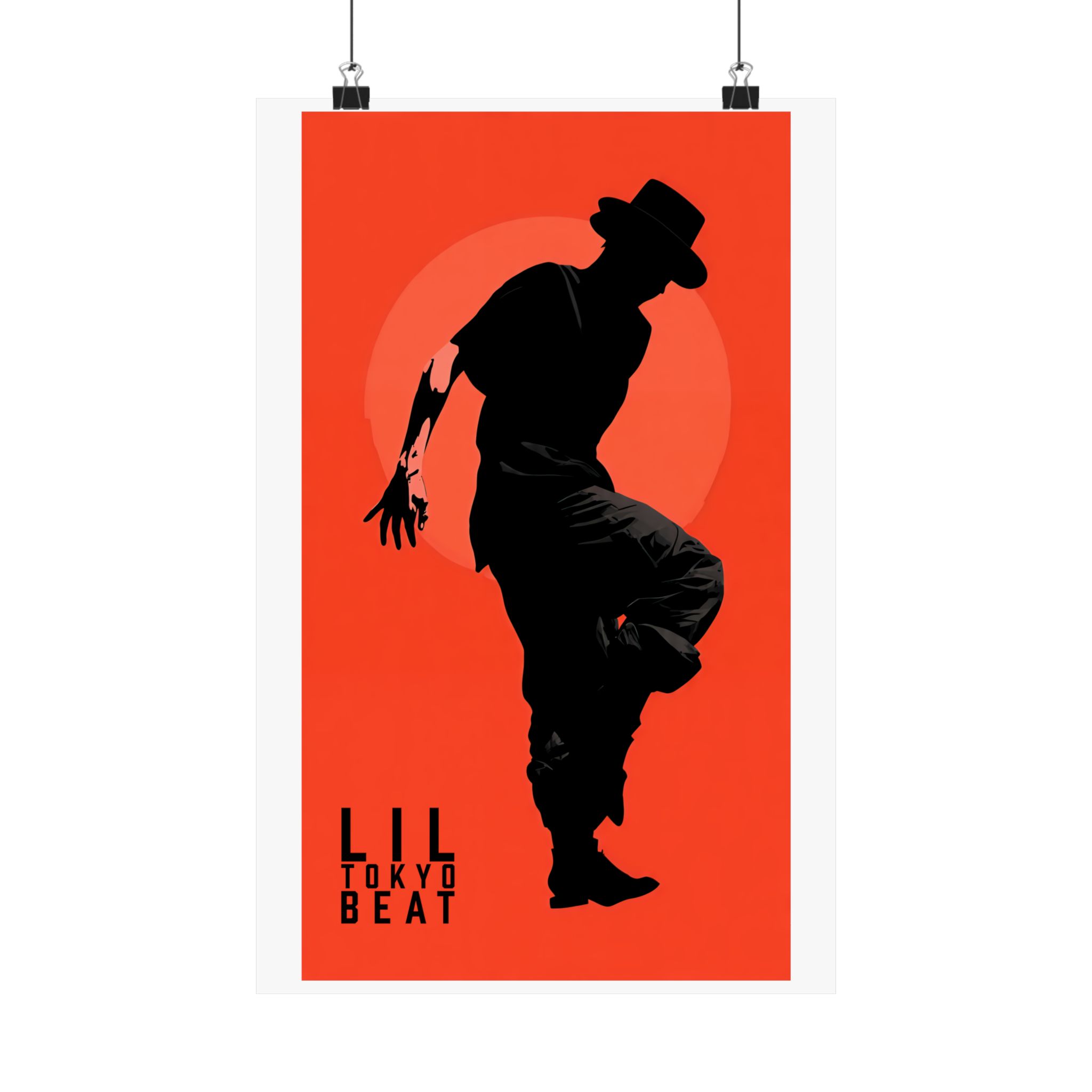 Modern Street Dancer Silhouette Poster | Bold Red Wall Art Print - Image 5
