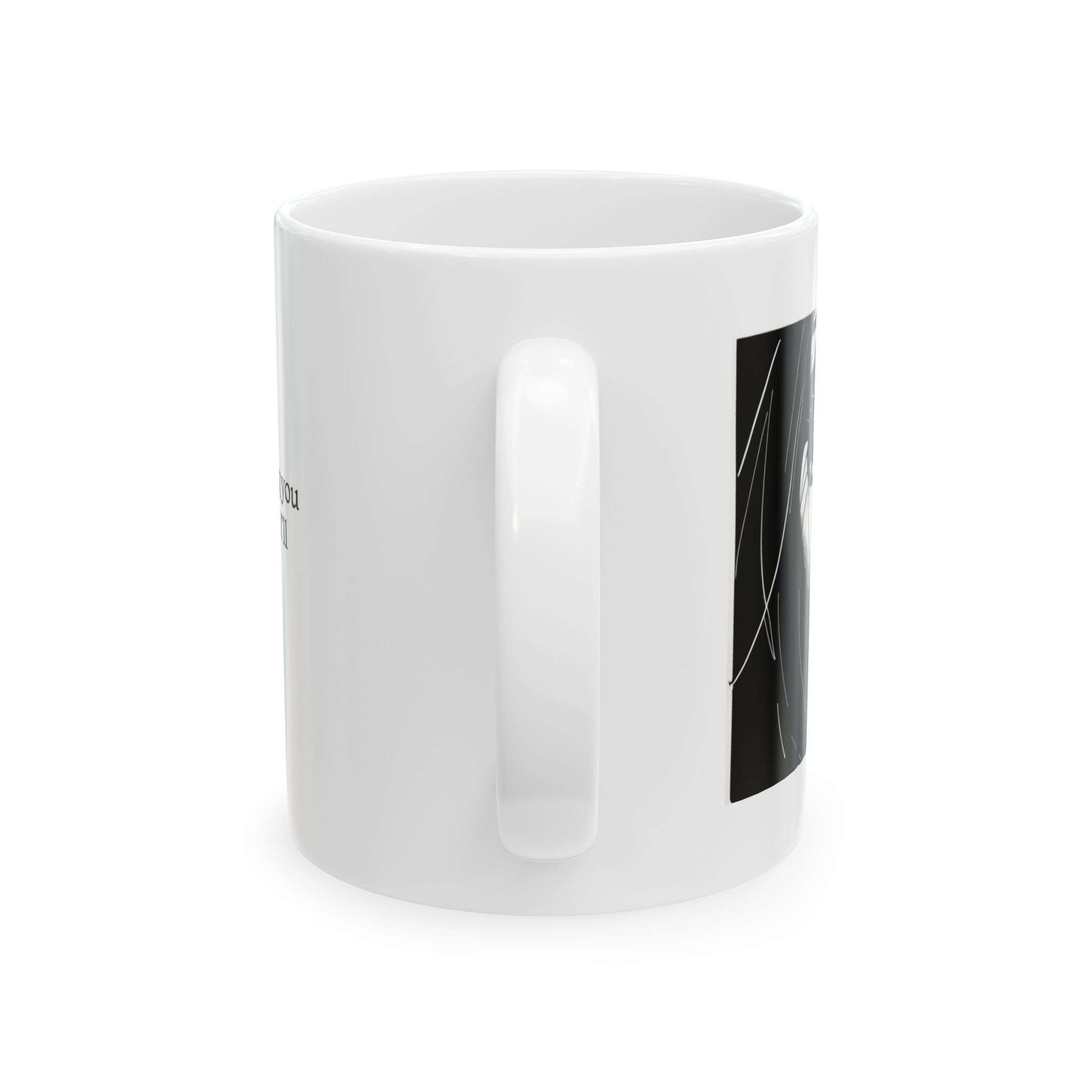 Young Female Face, Black and White, Artistic Ceramic Mug with Inspirational Quote, Unique Coffee Cup, Gift for Friends, - Image 2