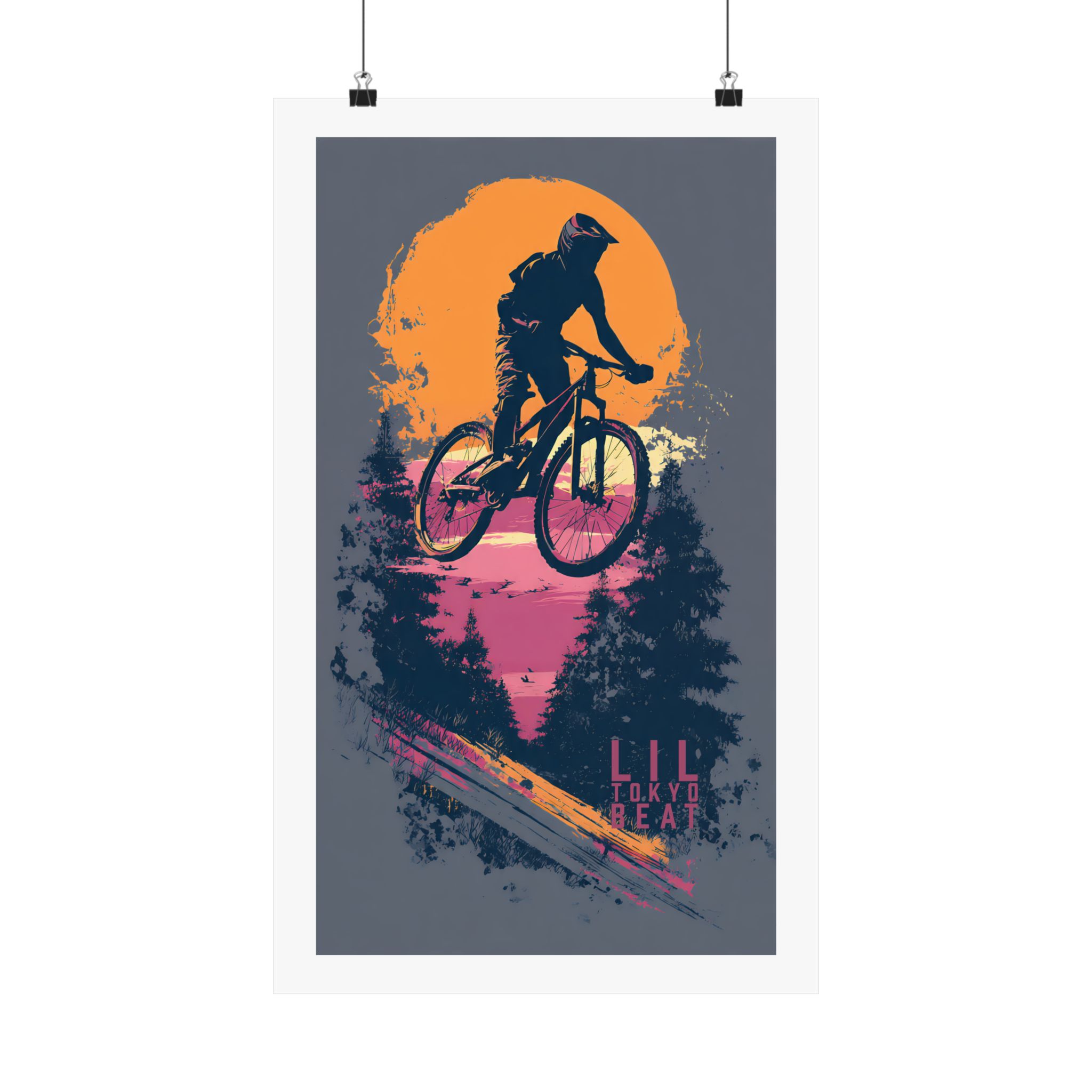 Mountain Bike Matte Sunset Poster | Neon Urban Sports Wall Art - Image 11