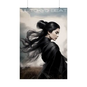 Japanese Ninja Warrior Print, Ethereal Shinobi Art, Vertical Poster, Japanese Aesthetic Wall Art, Black and White Home Decor