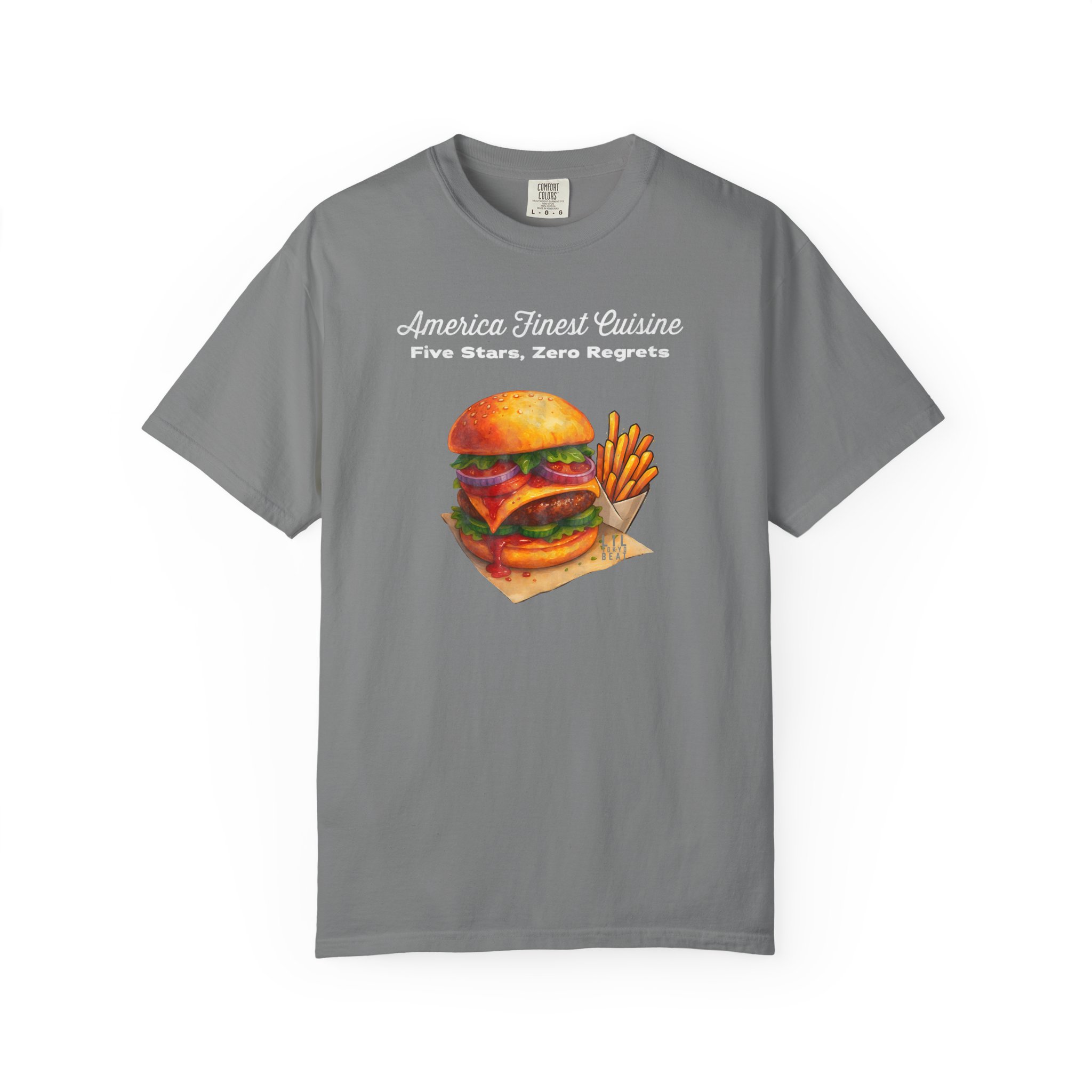 5-Star Burger T-Shirt | America Finest Cuisine Fast Food | Lil Tokyo Beat Streetwear, t0 - Image 4