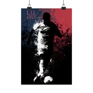 Soccer Player Wall Art Matte Poster | Urban Sports Room Decor