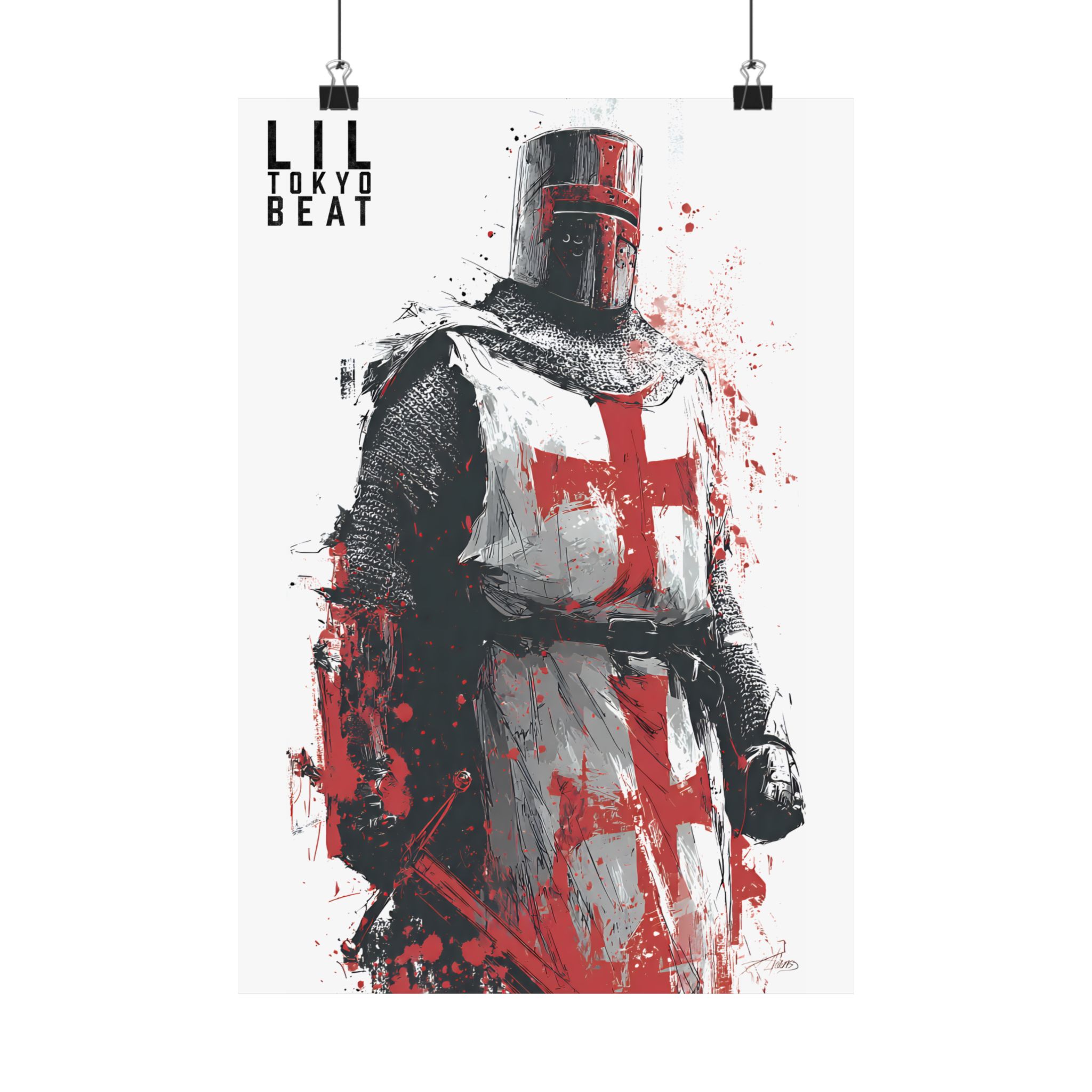 Crusader Knight Matte Poster — Medieval Templar Art Print - Image 3