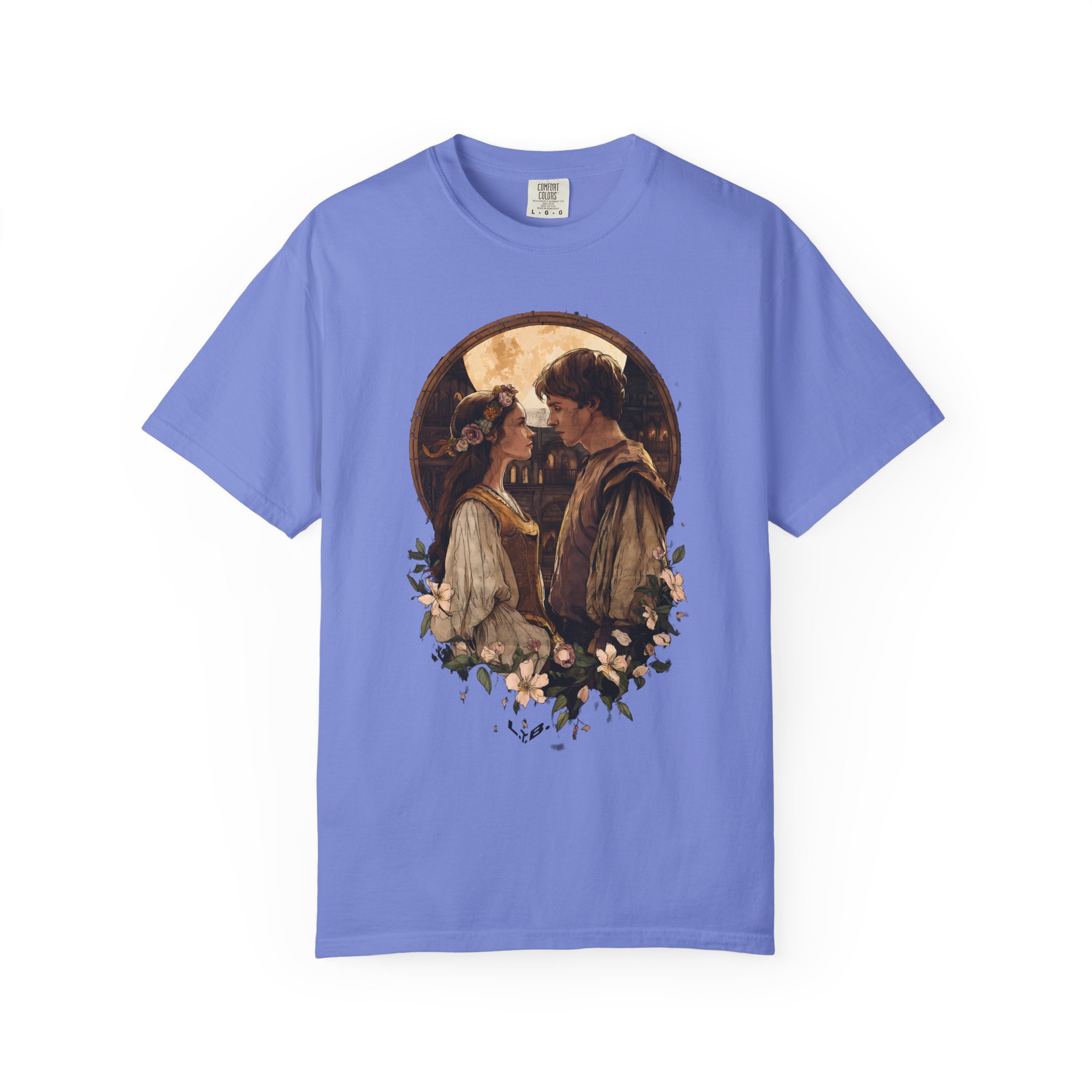 Vintage Romantic Art T-Shirt — Classic Lovers Portrait Valentine Tee - Image 8