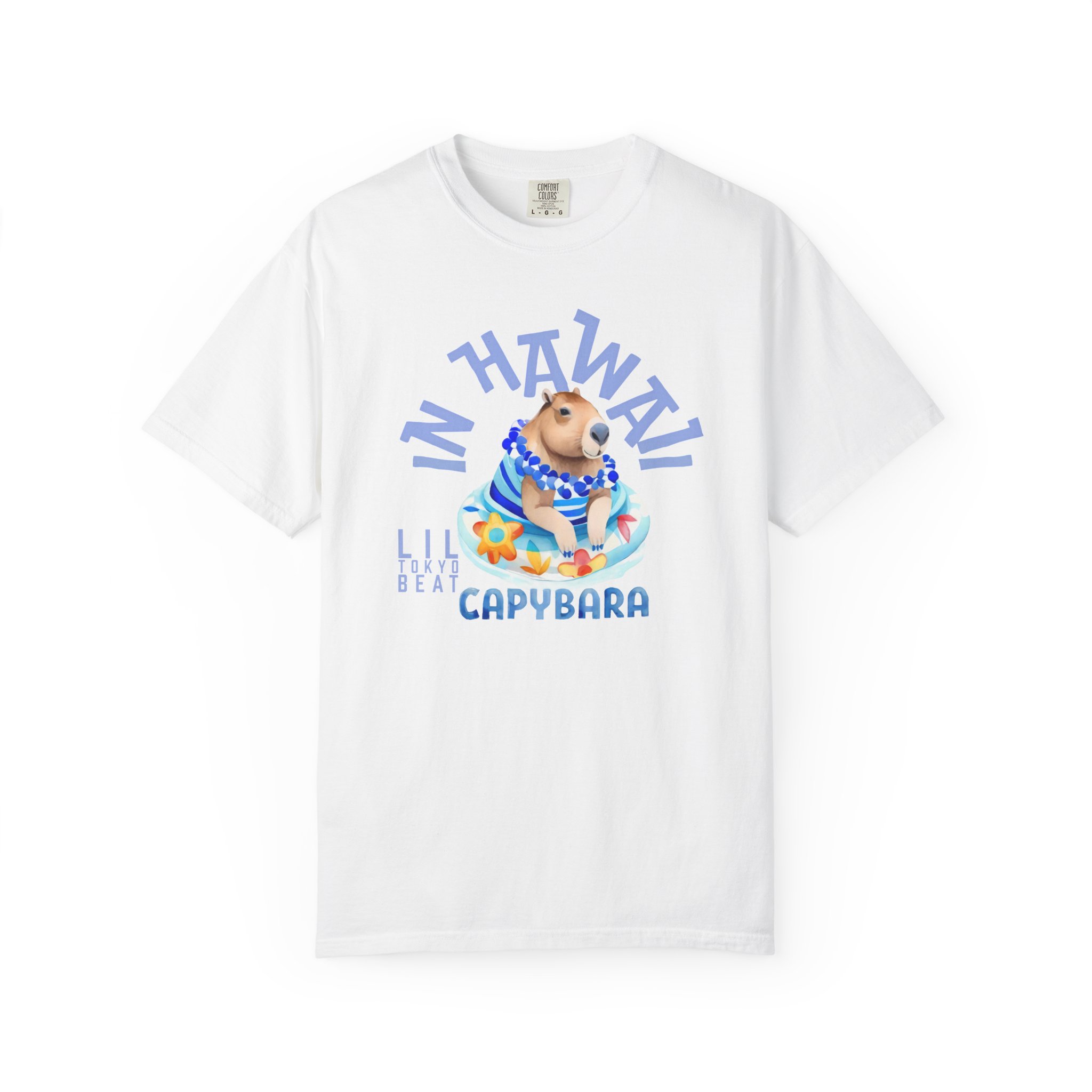 Capybara in Hawaii Unisex T-shirt - Cute Pool Float Graphic Tee, Lil Tokyo Beat Tropical Shirt, Summer Animal Top, Beach Vacation Apparel, t7 - Image 4