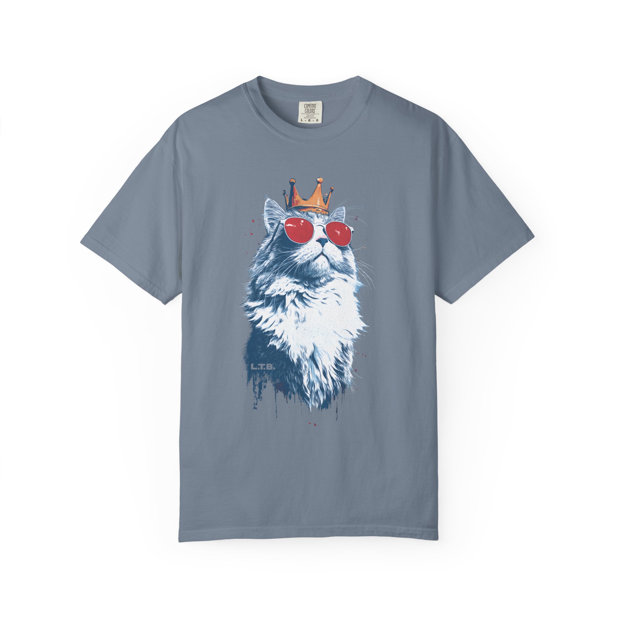 Cat King T-Shirt — Regal Cat with Crown & Sunglasses Graphic Streetwear Tee - Image 10