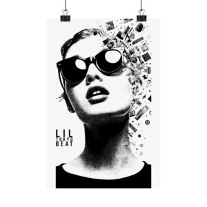 Black and White Fashion Sunglasses Portrait Poster | Modern Wall Art