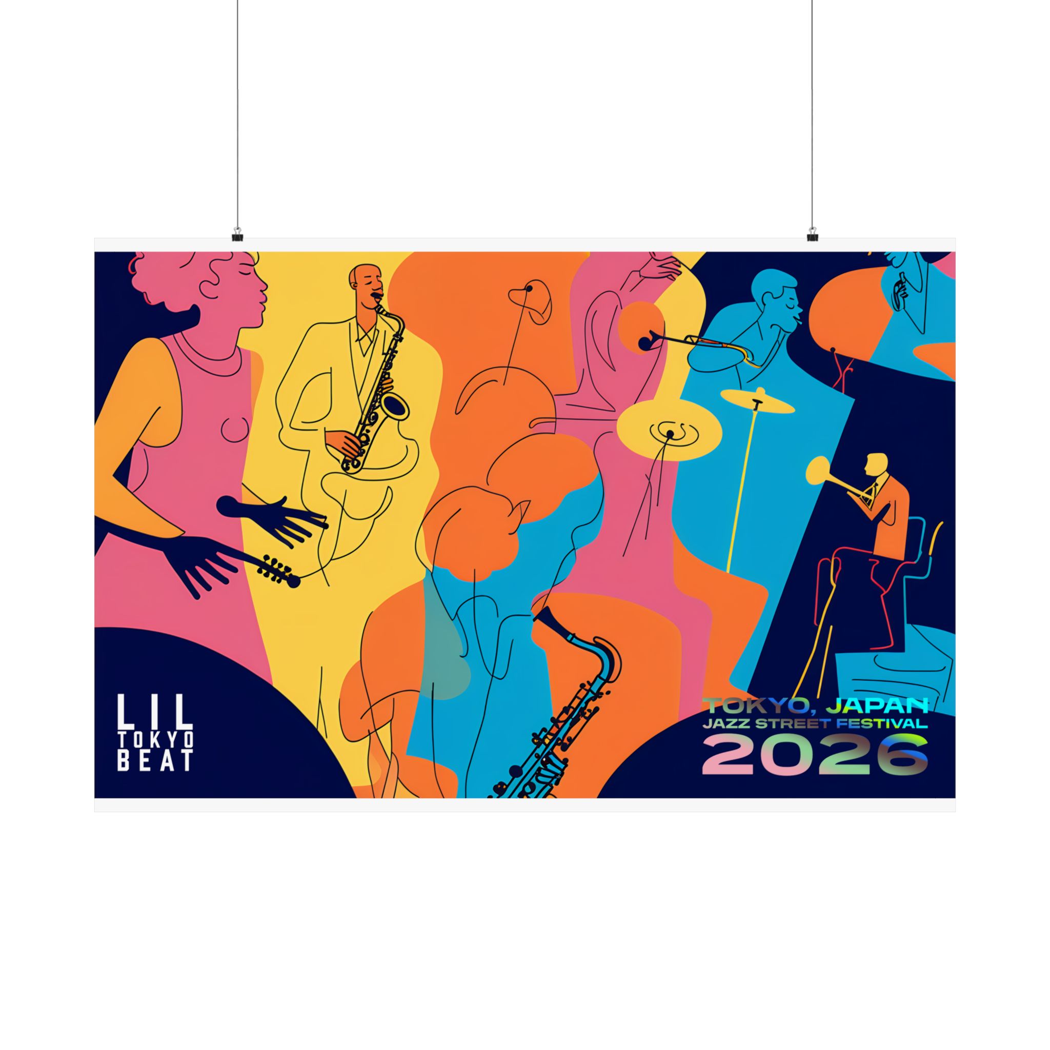 Music Festival Poster, Jazz Concert Art Print, Tokyo Wall Decor, Abstract Musician Gift, Lil Tokyo Beat Poster Print