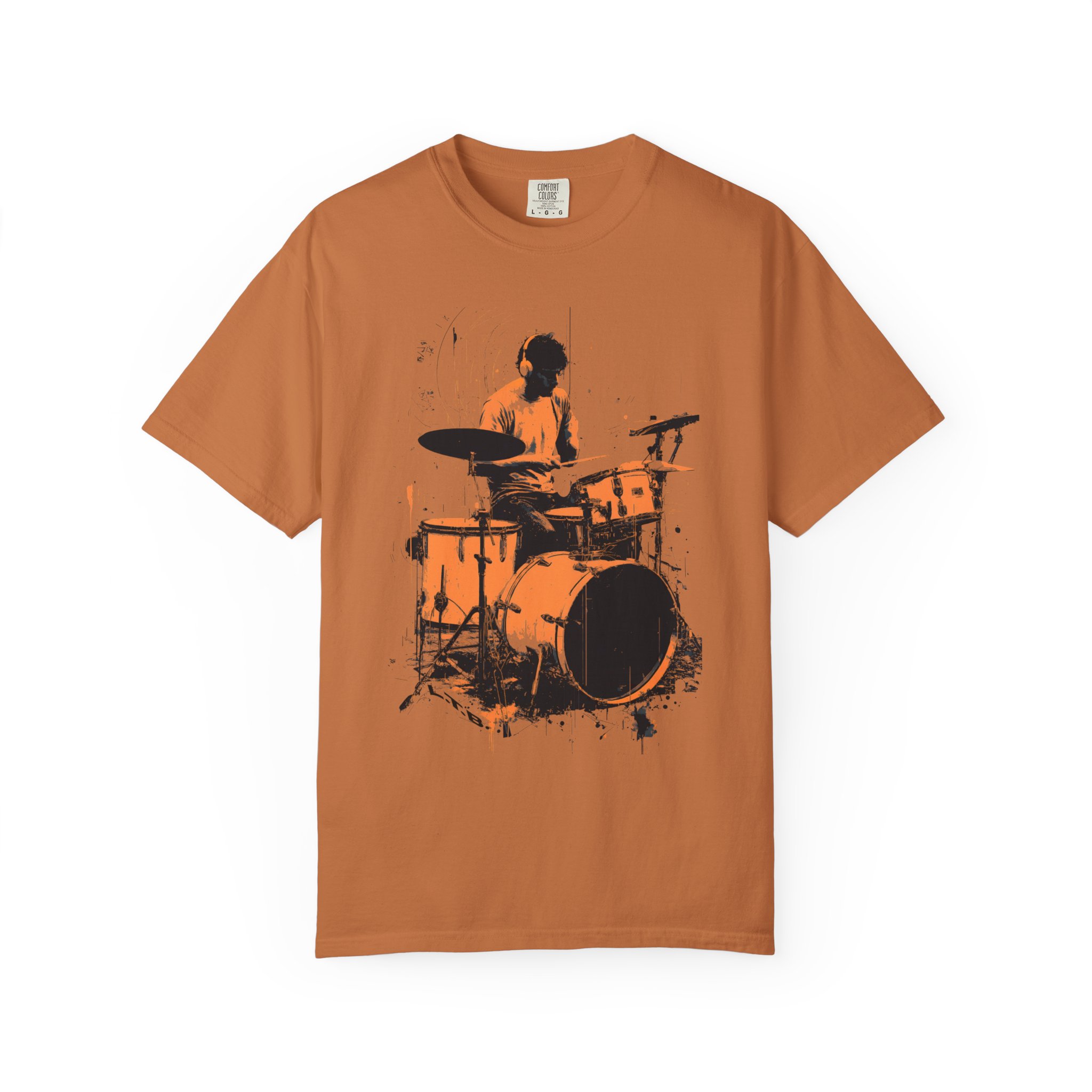 Drummer Silhouette T-Shirt — Vintage Band Music Tee for Musicians & Fans - Image 3