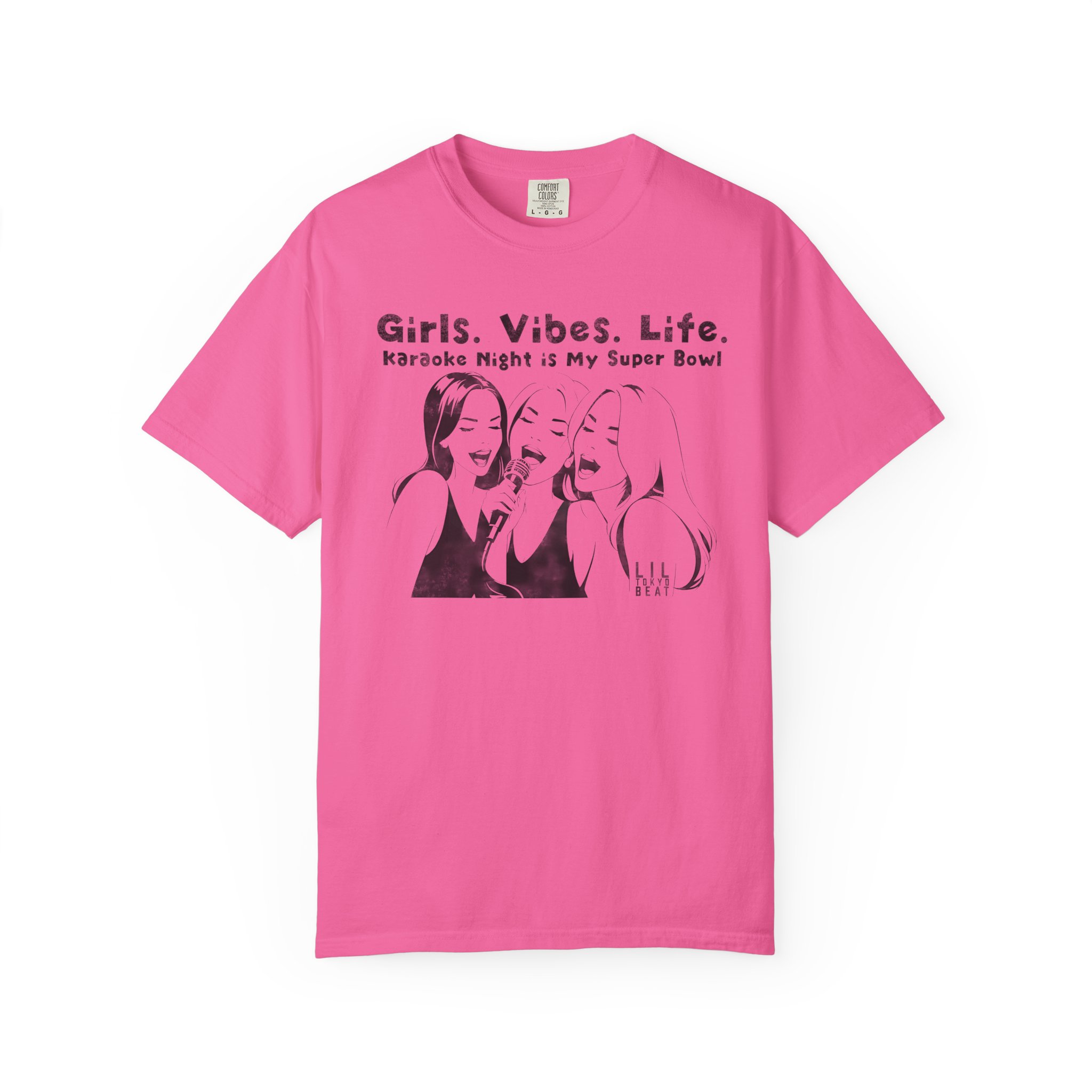 Girls Vibes Life karaoke night graphic T-shirt | women singing illustration, t7
