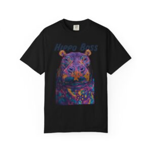Hippo Boss Graphic T-Shirt — Colorful Psychedelic Hippo Tee