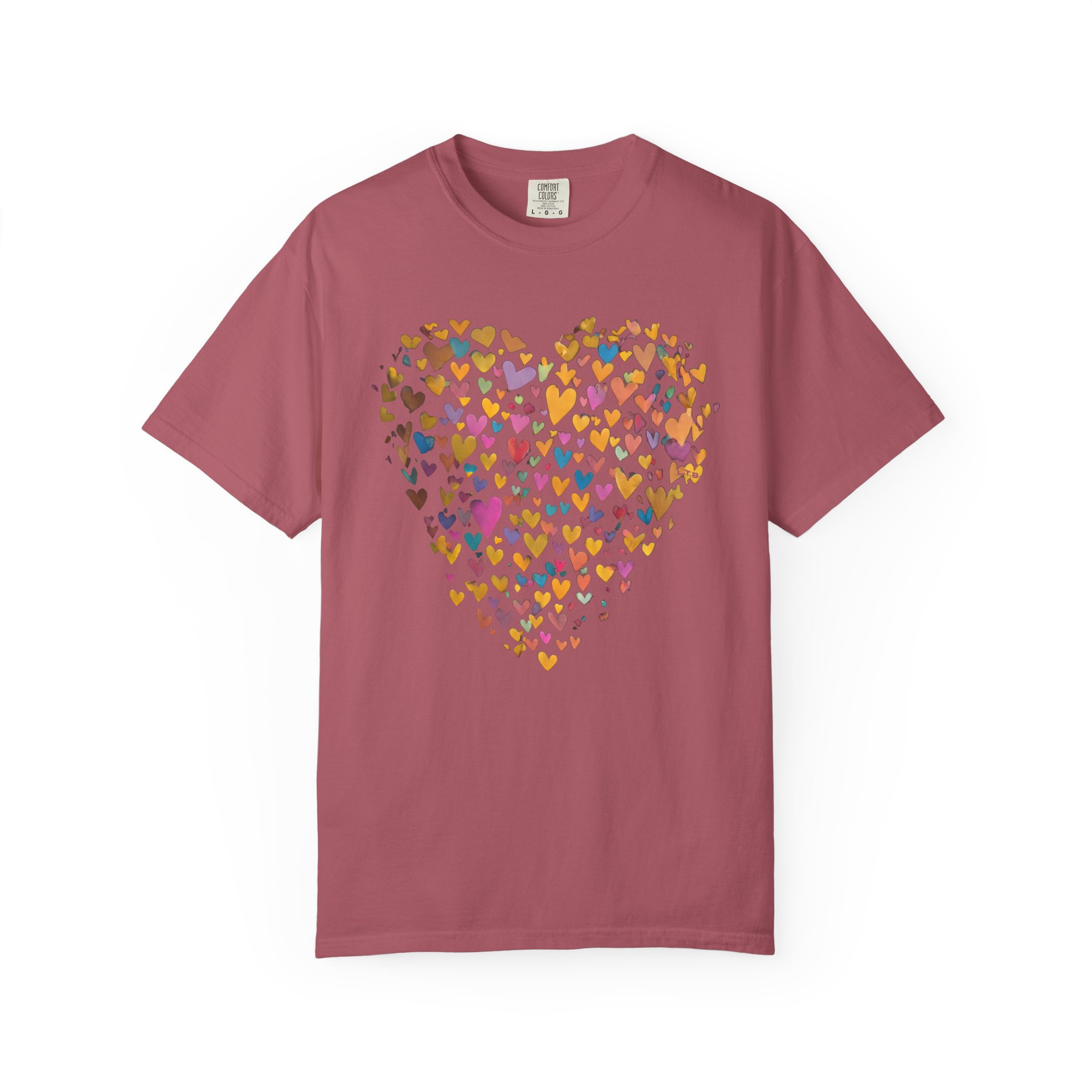 Colorful Heart Collage T-Shirt – Cute Valentine Love Art Tee Gift - Image 14
