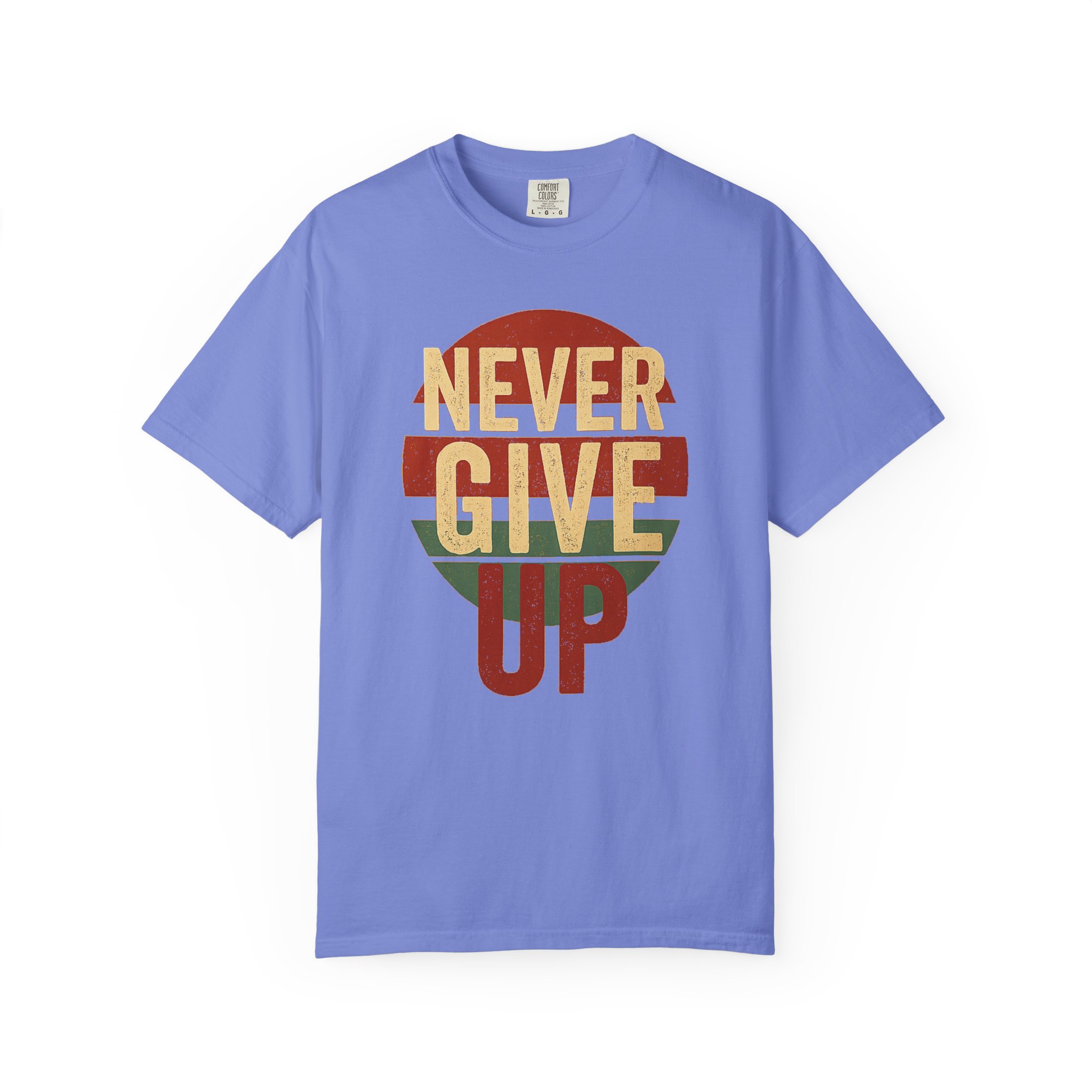 Never Give Up T-Shirt — Vintage Striped Motivational Tee - Image 9