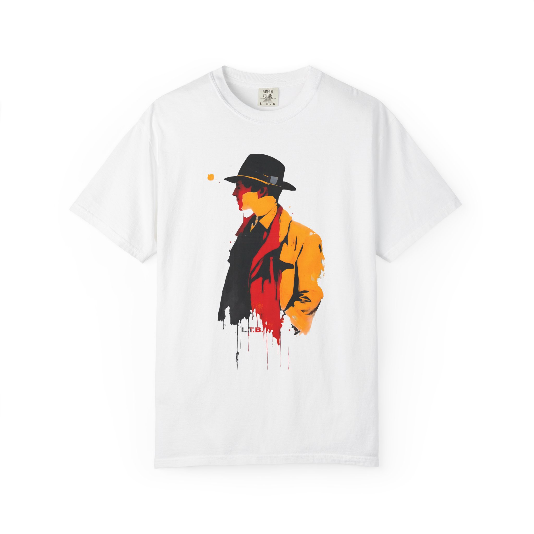 Mystery Noir Street Art Tee — Stylized Fedora Silhouette T-Shirt