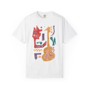 Colorful Guitar Abstract Music T-Shirt — Vibrant Guitar-Inspired Graphic Tee