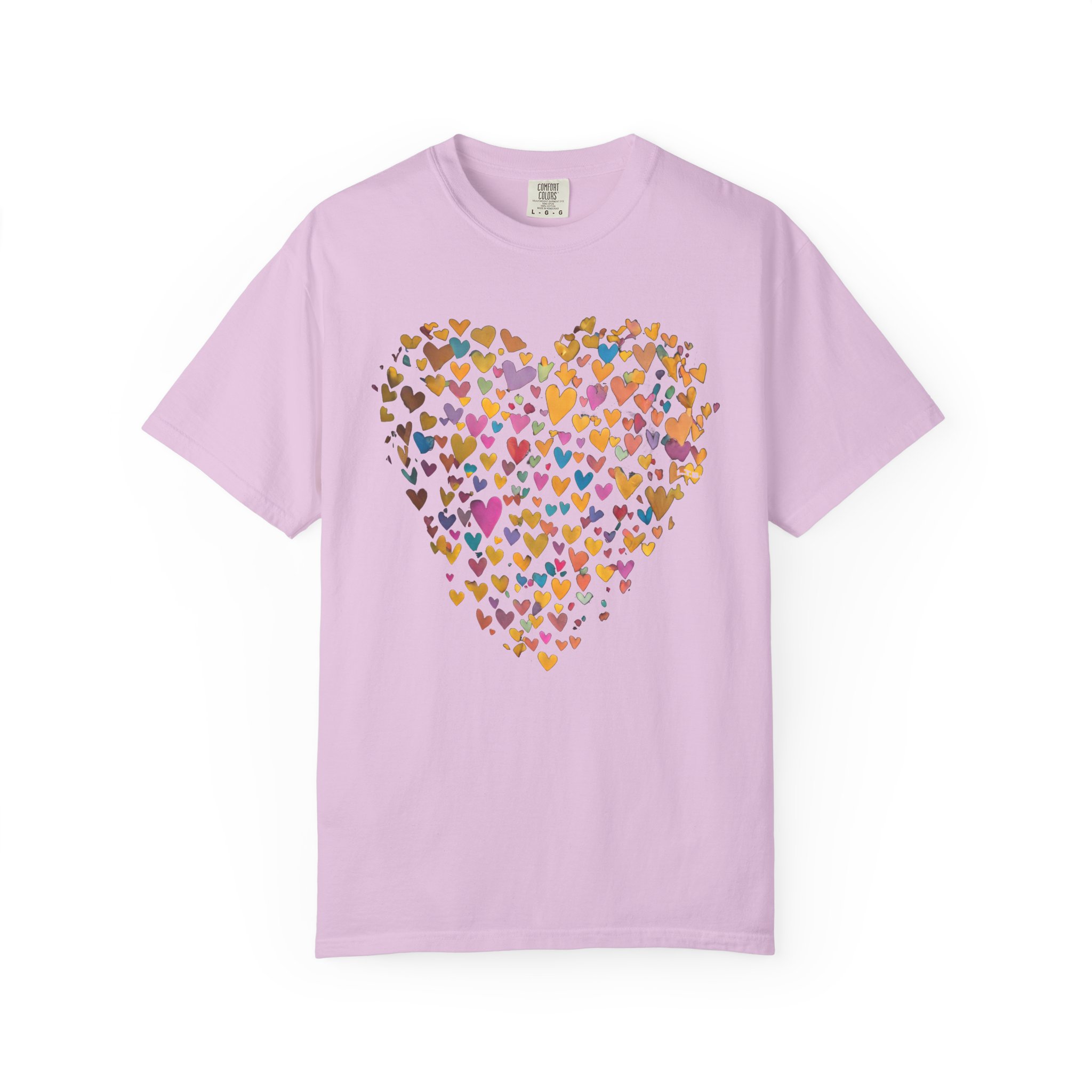 Colorful Heart Collage T-Shirt – Cute Valentine Love Art Tee Gift - Image 12