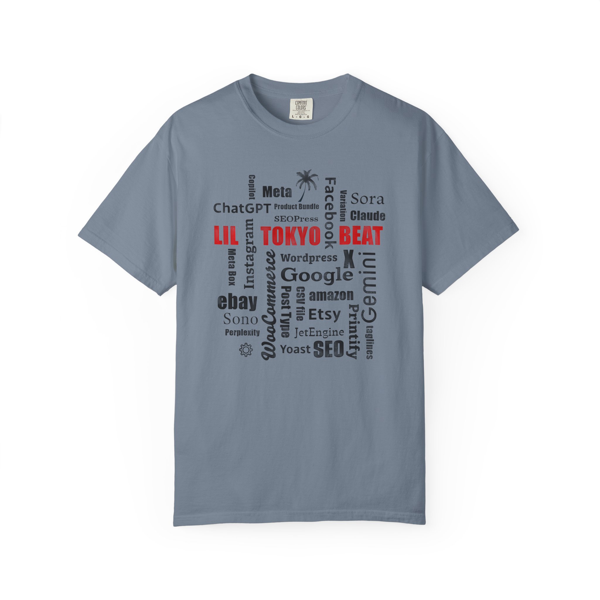 Tokyo Beat Word Cloud T-Shirt — Tech & SEO Graphic Tee, Letter Black - Image 9