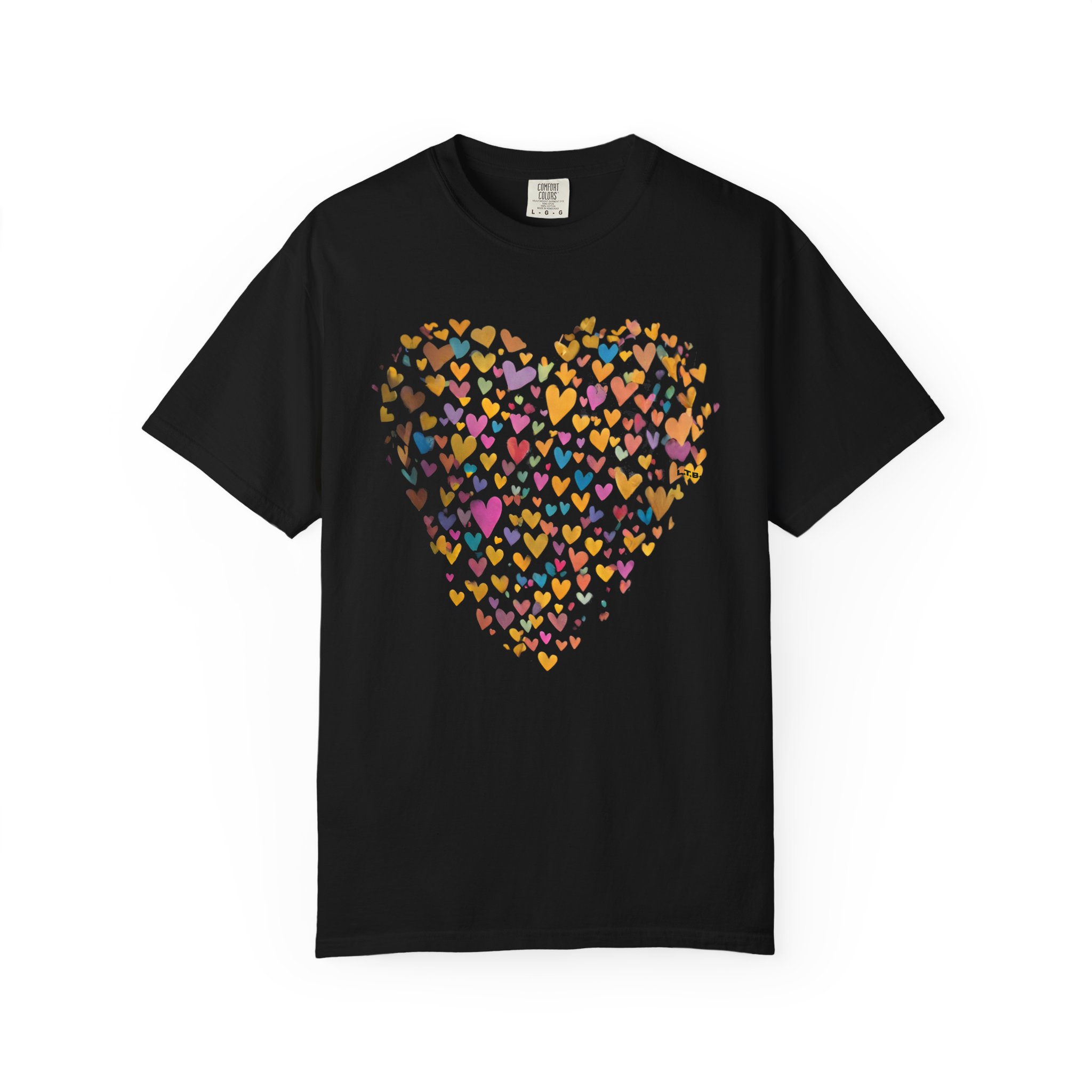 Colorful Heart Collage T-Shirt – Cute Valentine Love Art Tee Gift - Image 10