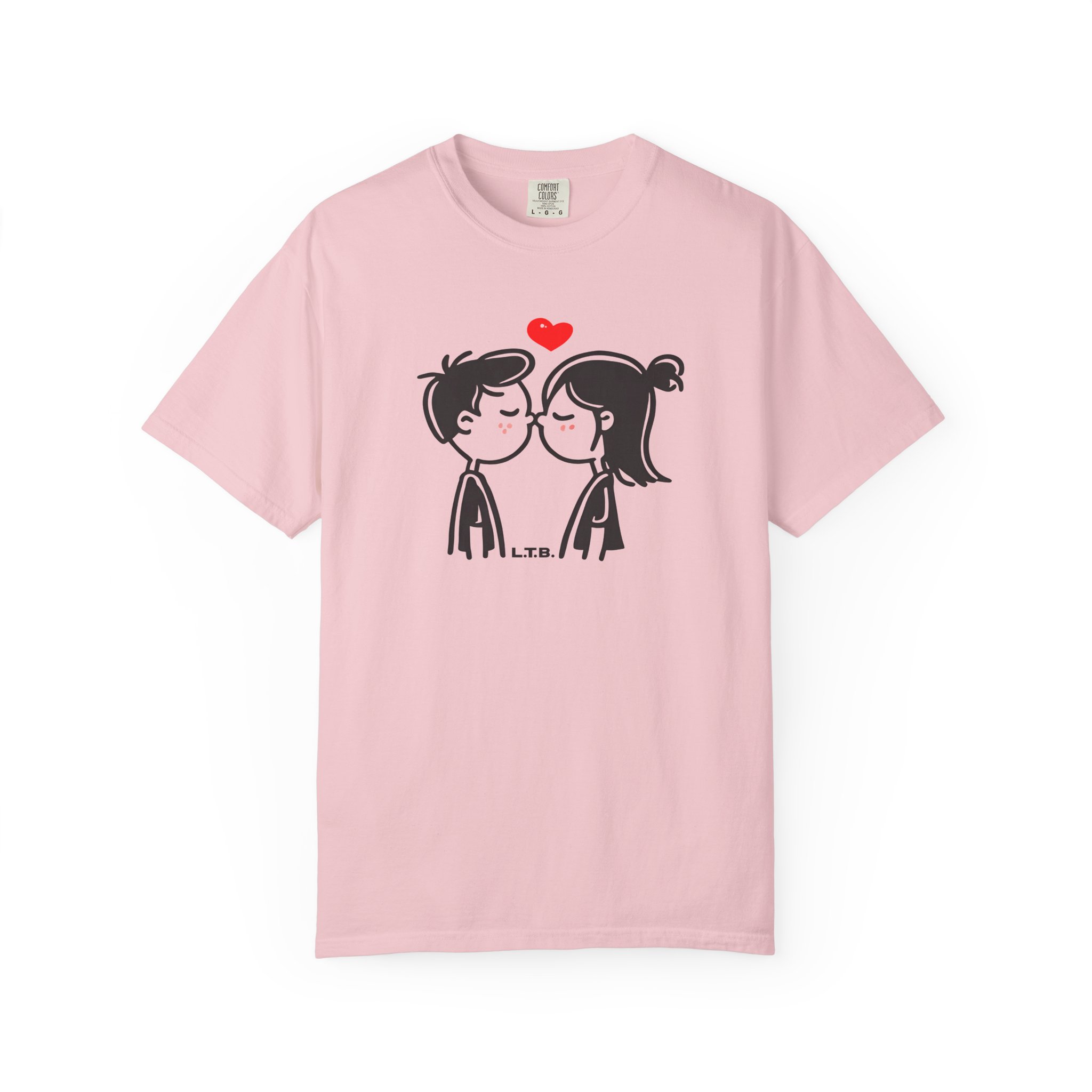 Cute Couple Near Kiss T-Shirt – Minimal Valentine Love Graphic Tee - Image 11
