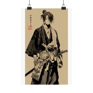 Samurai Noir Matte Poster — Japanese Swordsman Wall Art