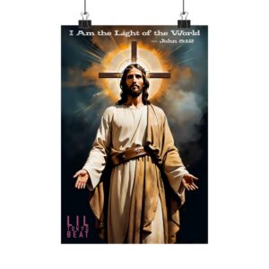 Jesus 'I Am the Light of the World' | Inspirational Wall Art | Matte Vertical Poster