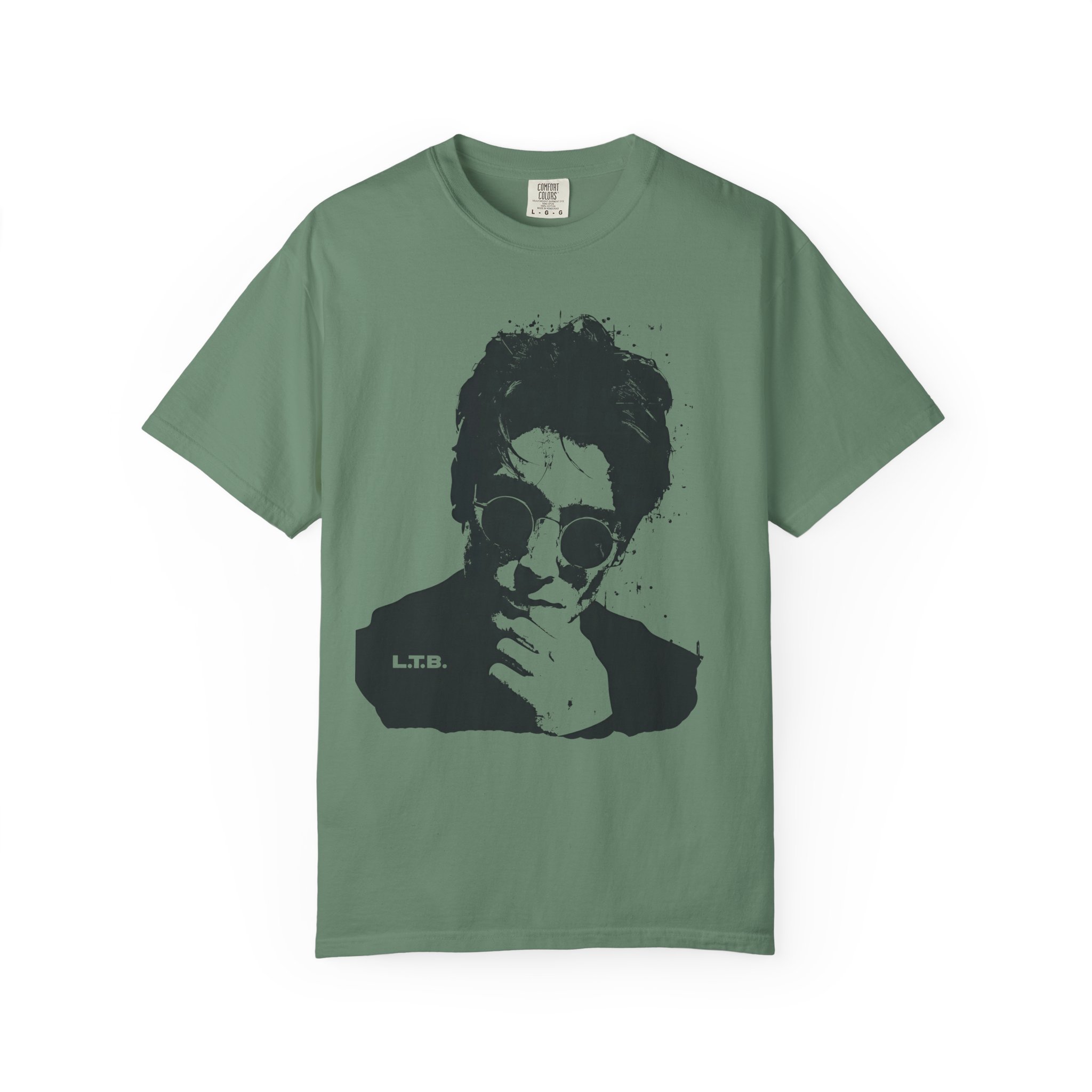 Monochrome Rock-Style Portrait T-Shirt | Minimal Thinker Graphic Art Tee - Image 7