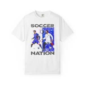 Soccer Nation Graphic T-Shirt — Retro Player Split-Image Tee, Edition 3
