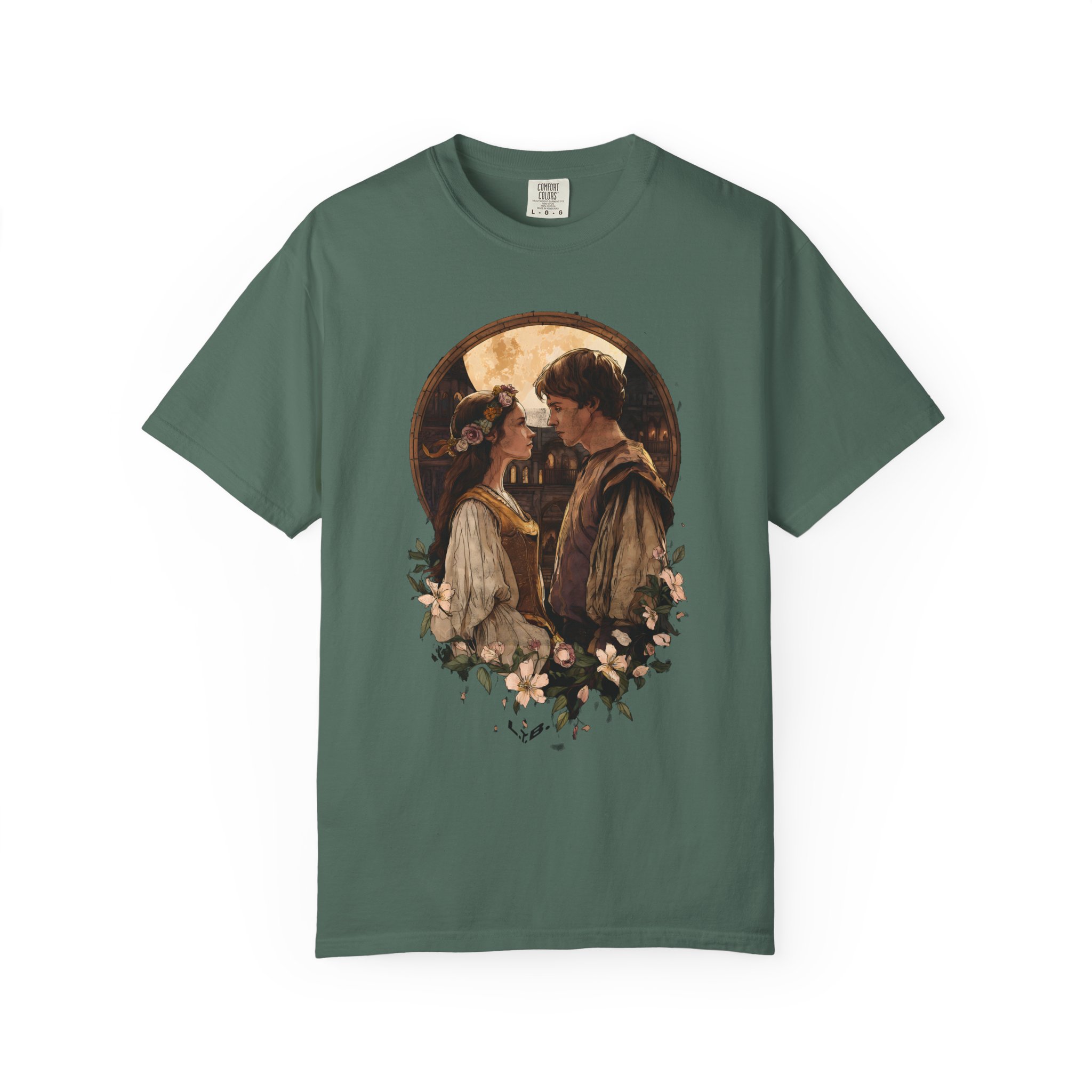 Vintage Romantic Art T-Shirt — Classic Lovers Portrait Valentine Tee - Image 6