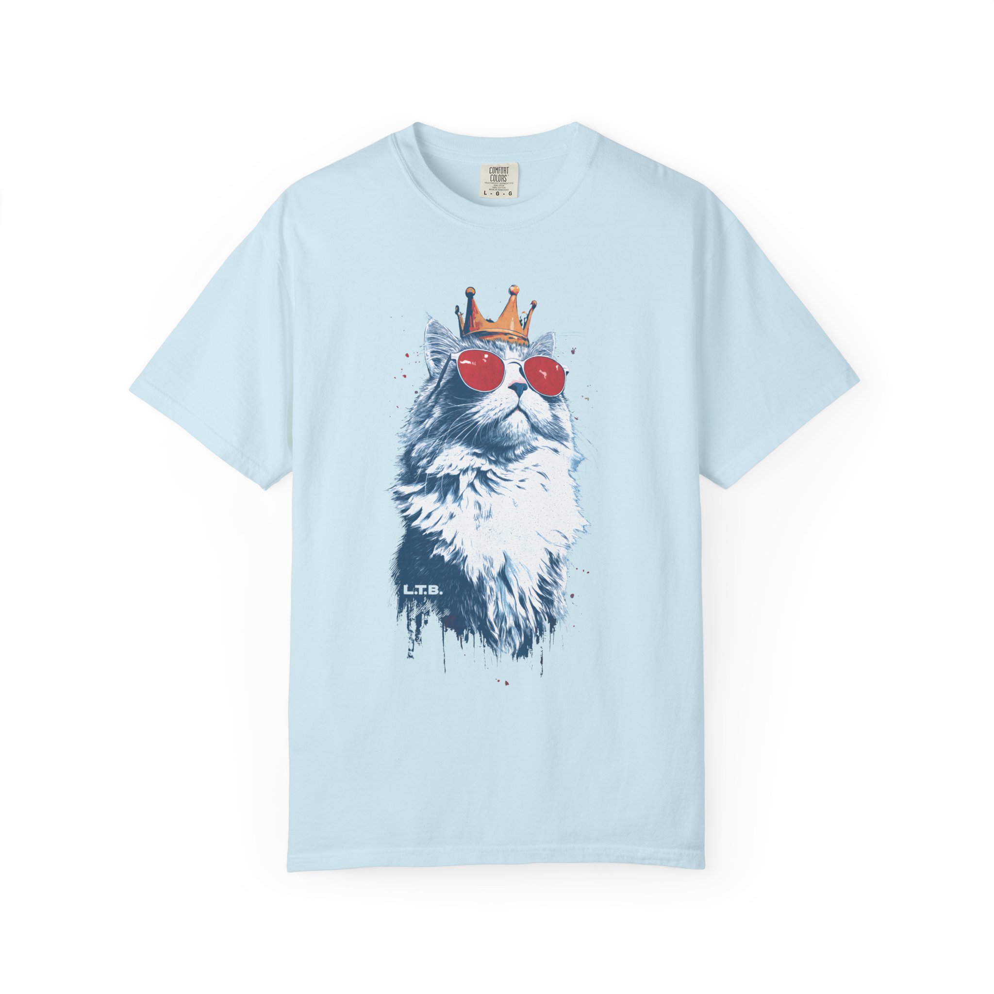 Cat King T-Shirt — Regal Cat with Crown & Sunglasses Graphic Streetwear Tee - Image 8
