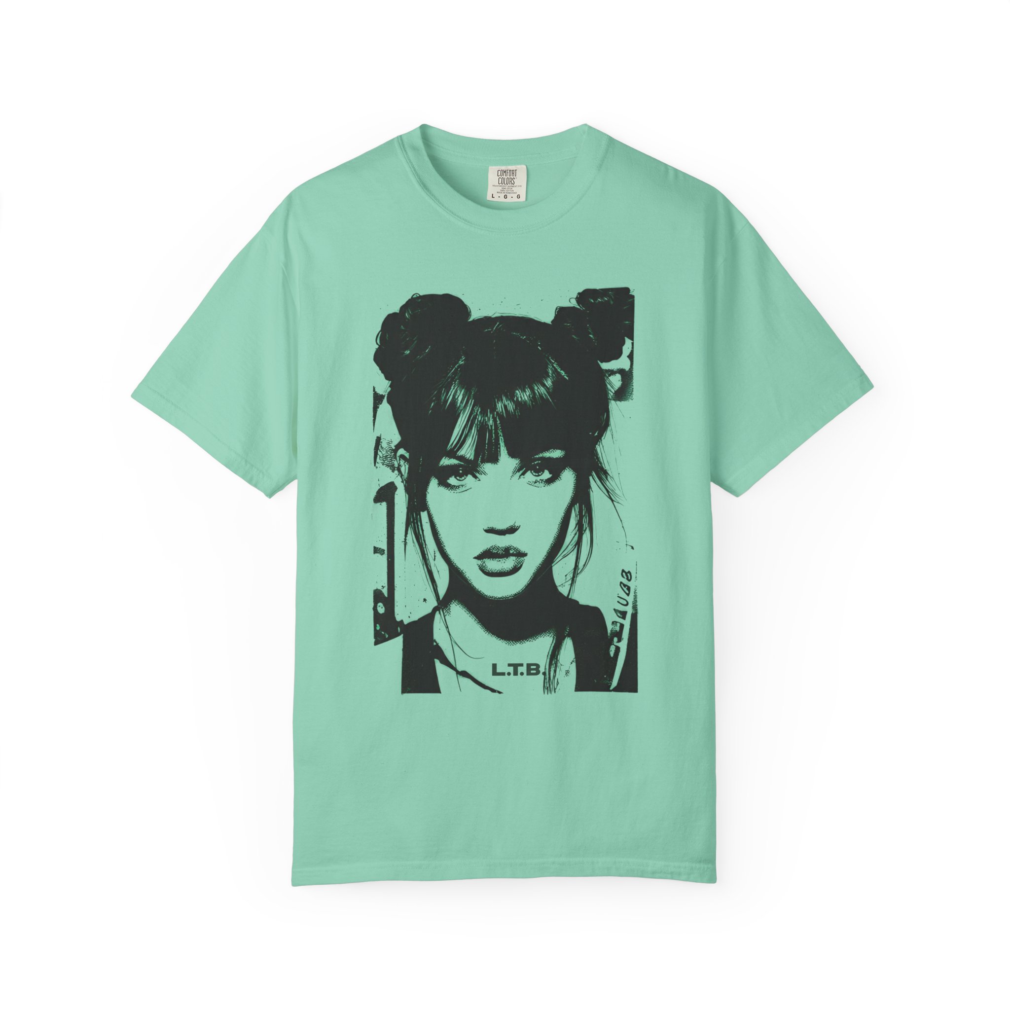 Graphic Portrait T‑Shirt — Black & White Femme Art Tee - Image 5