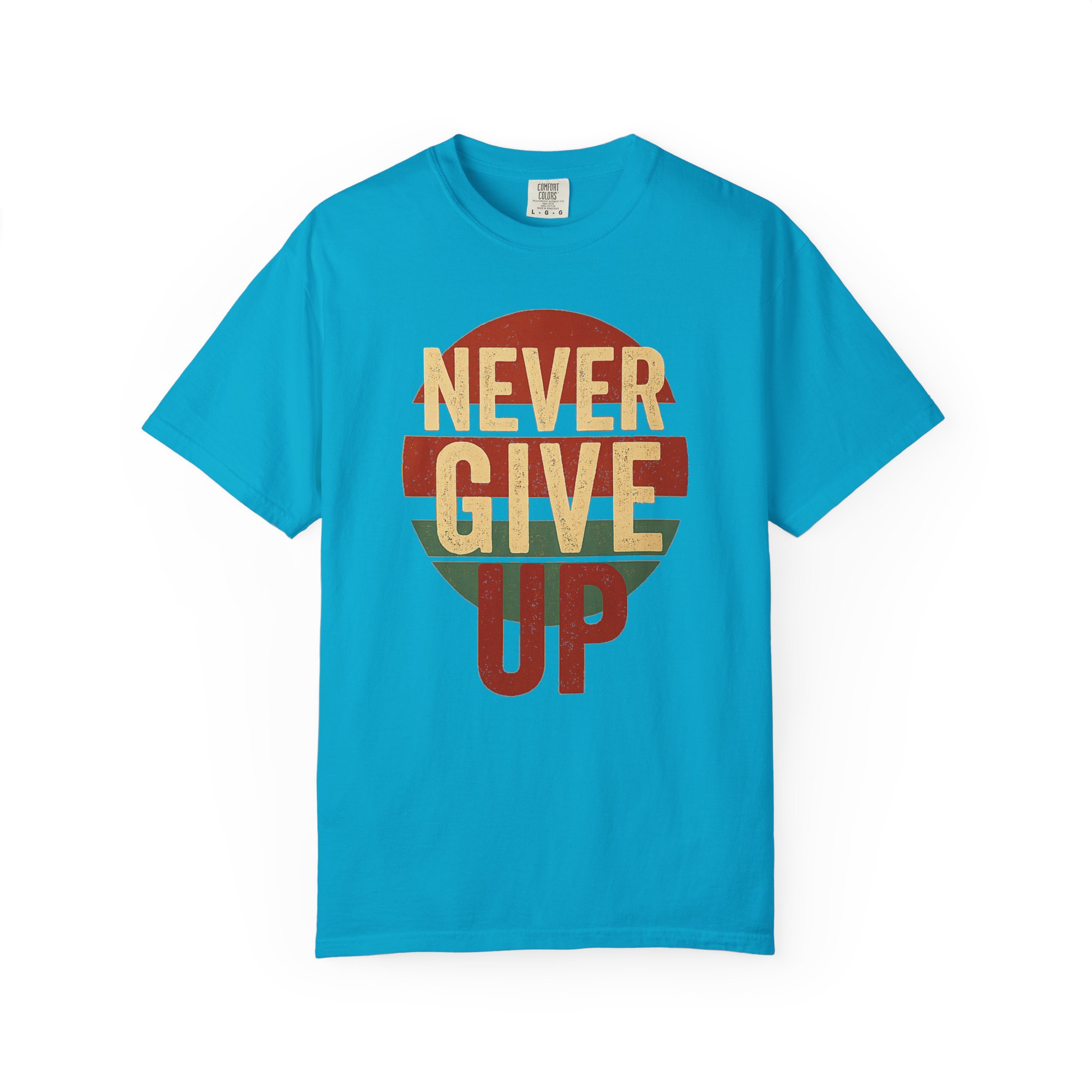 Never Give Up T-Shirt — Vintage Striped Motivational Tee - Image 8