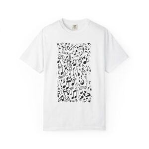 Music Notes Graphic T-Shirt — Musical Notes Pattern Tee