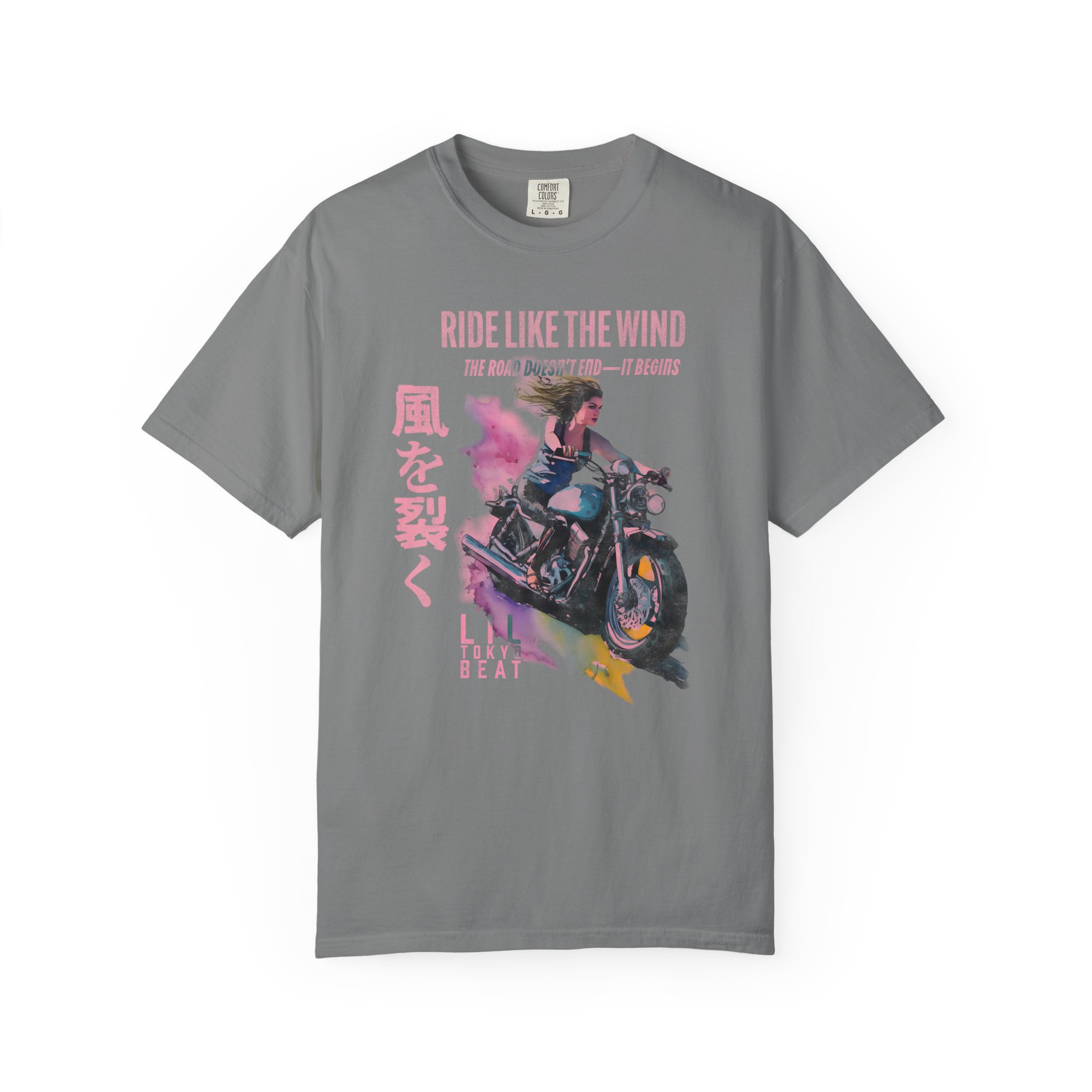 Ride Like The Wind Unisex Garment-Dyed T-shirt, Vintage Motorcycle Tee, Biker Shirt, Casual Wear, Adventure Gift, Cool Graphic Tee t0 - Image 3