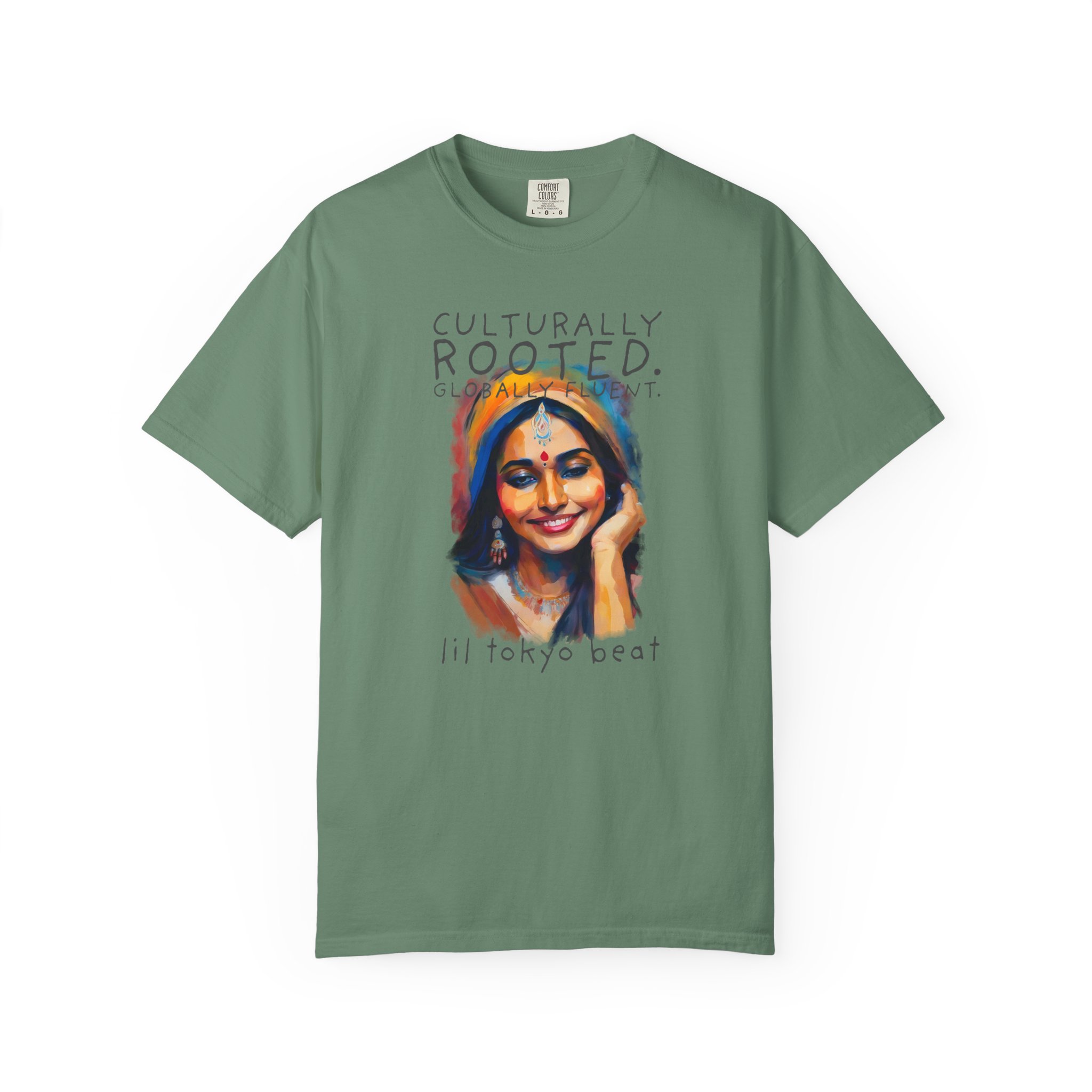 Ethnic Pride Unisex Tee: Colorful Indian Culture Graphic T-shirt, Festival Shirt, Cultural Apparel, Unique Graphic Tee, Indian Sari Portrait, t7 - Image 3