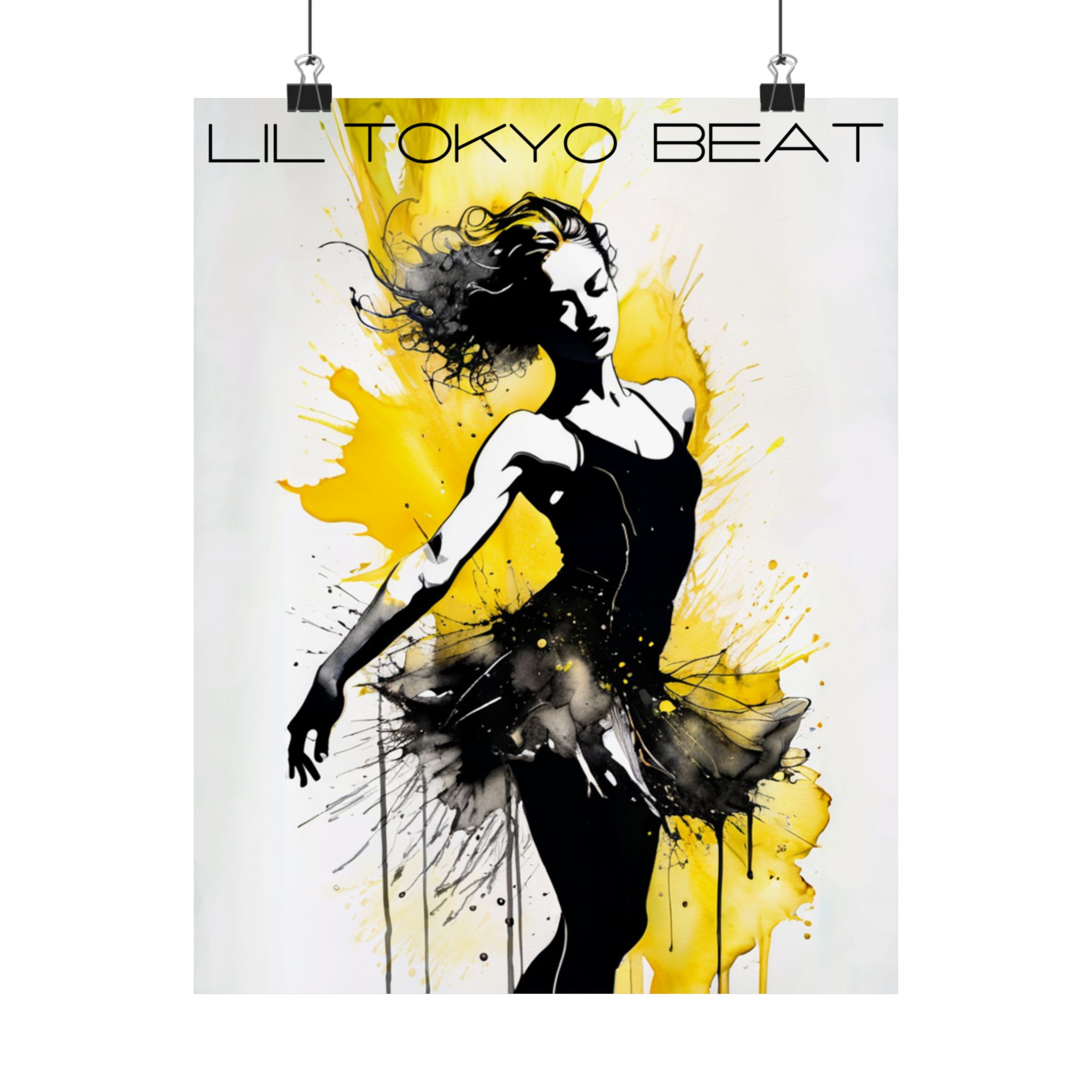 Vertical Dancer Posters, Ballerina Wall Art, Dance Move Prints, Abstract Surrealistic Decor, Black Yellow Brushstroke Art, Matte Vertical - Image 5