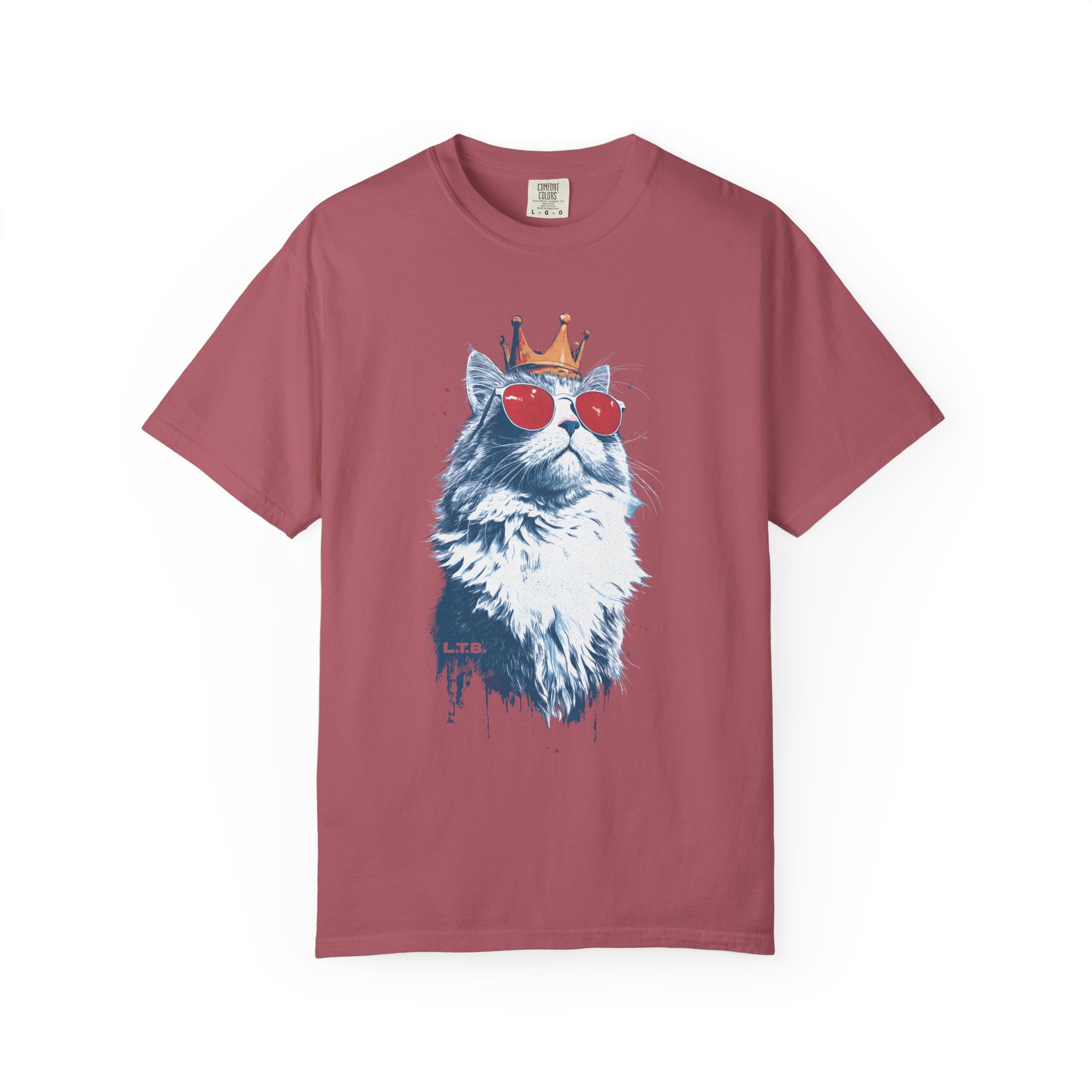Cat King T-Shirt — Regal Cat with Crown & Sunglasses Graphic Streetwear Tee - Image 14
