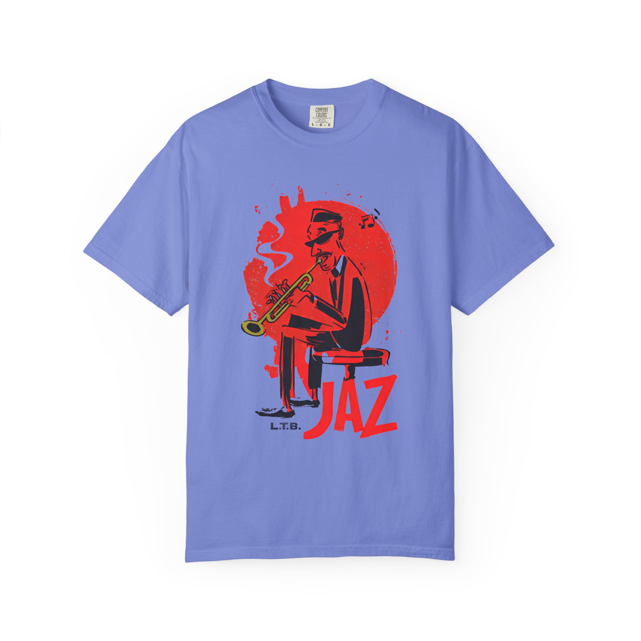 Smoky Jazz Trumpet T-Shirt — Red Circle Modern Music Art Tee - Image 10