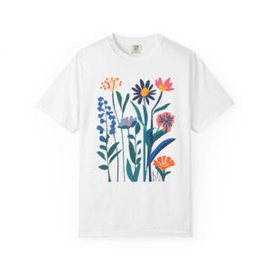 Floral Harmony Graphic Series No. 2 | Retro Vertical Wildflower Tee | Lil Tokyo Beat, t7