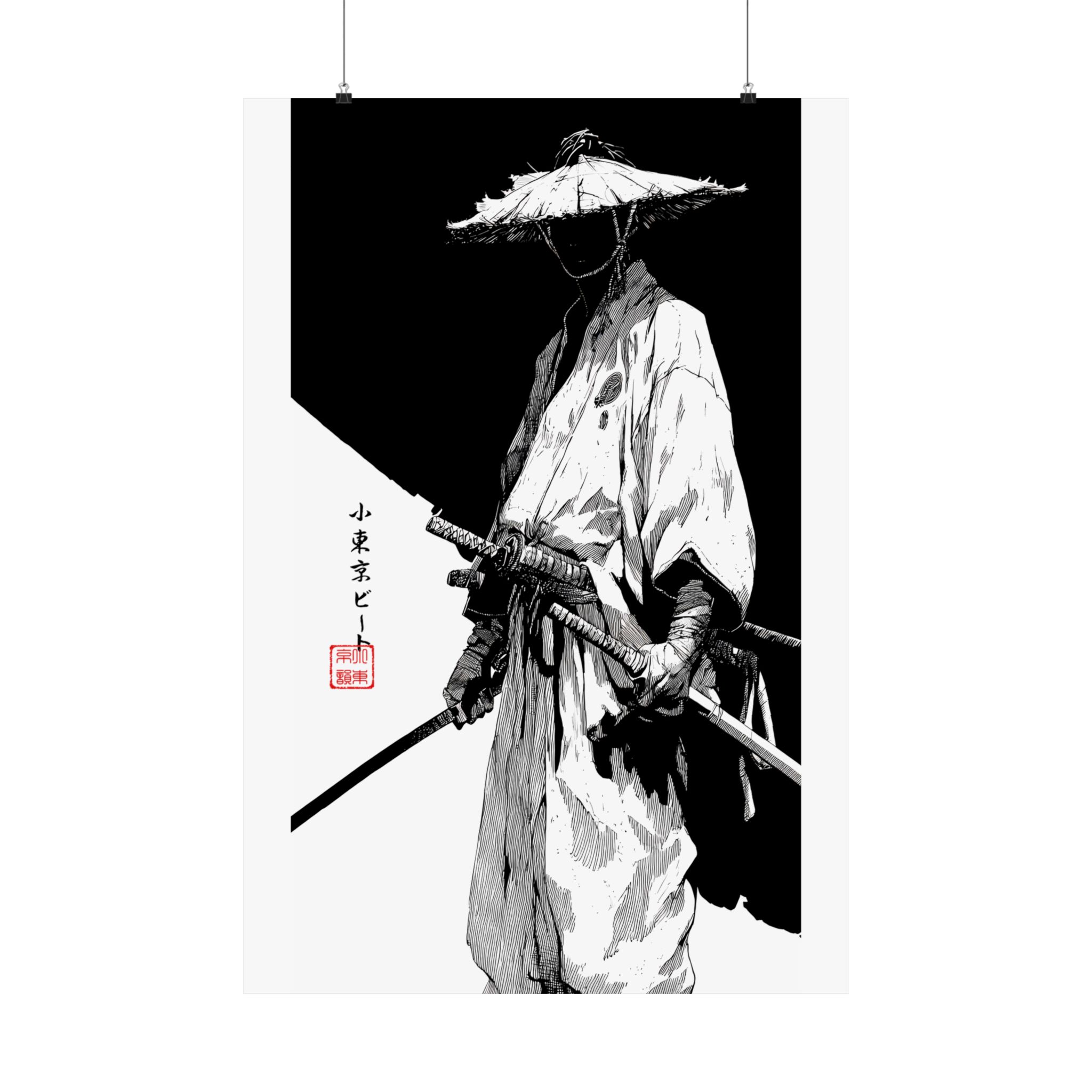 Samurai Warrior Matte Poster — Monochrome Japanese Sword Art Print - Image 12