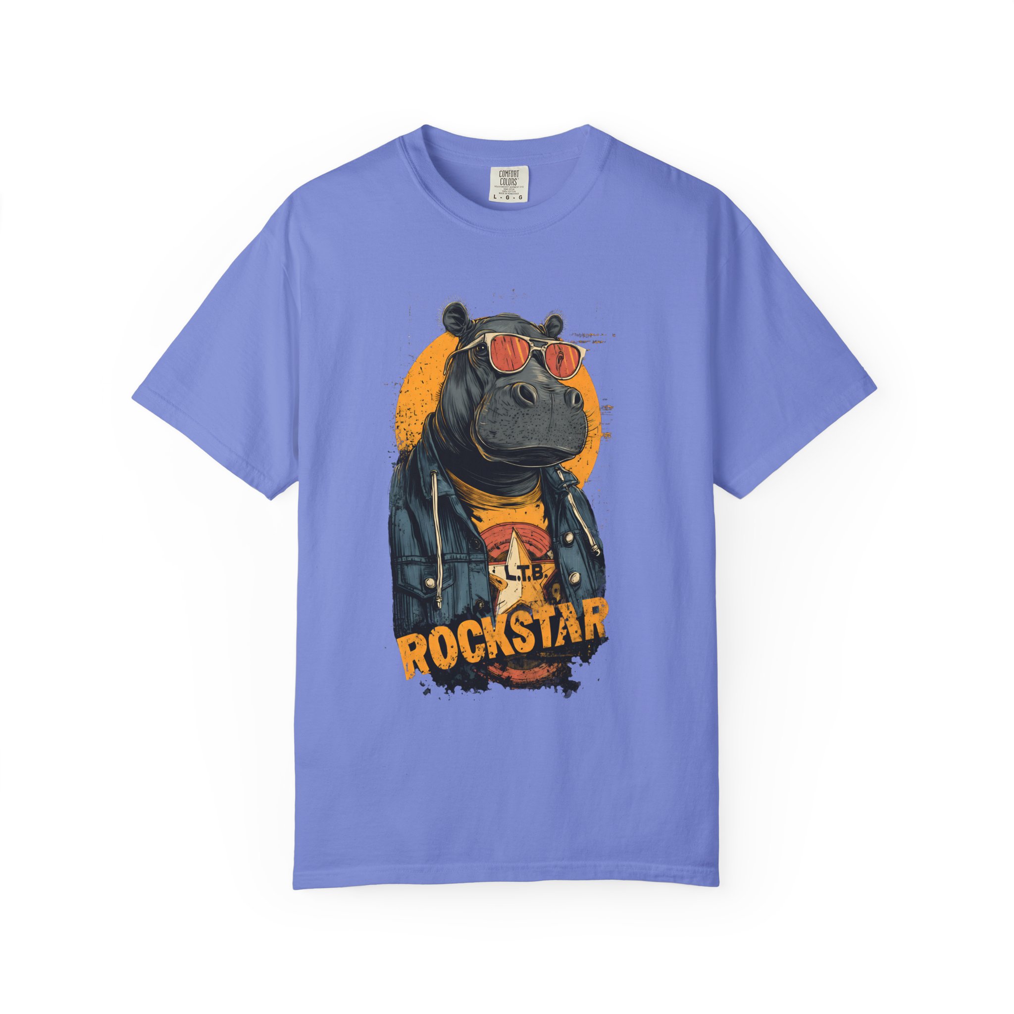 Rockstar Hippo Graphic T-Shirt — Cool Animal Music Tee - Image 8