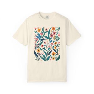 Floral Harmony Graphic Series No. 4 | Vibrant Garden Grid Tee | Lil Tokyo Beat, t0