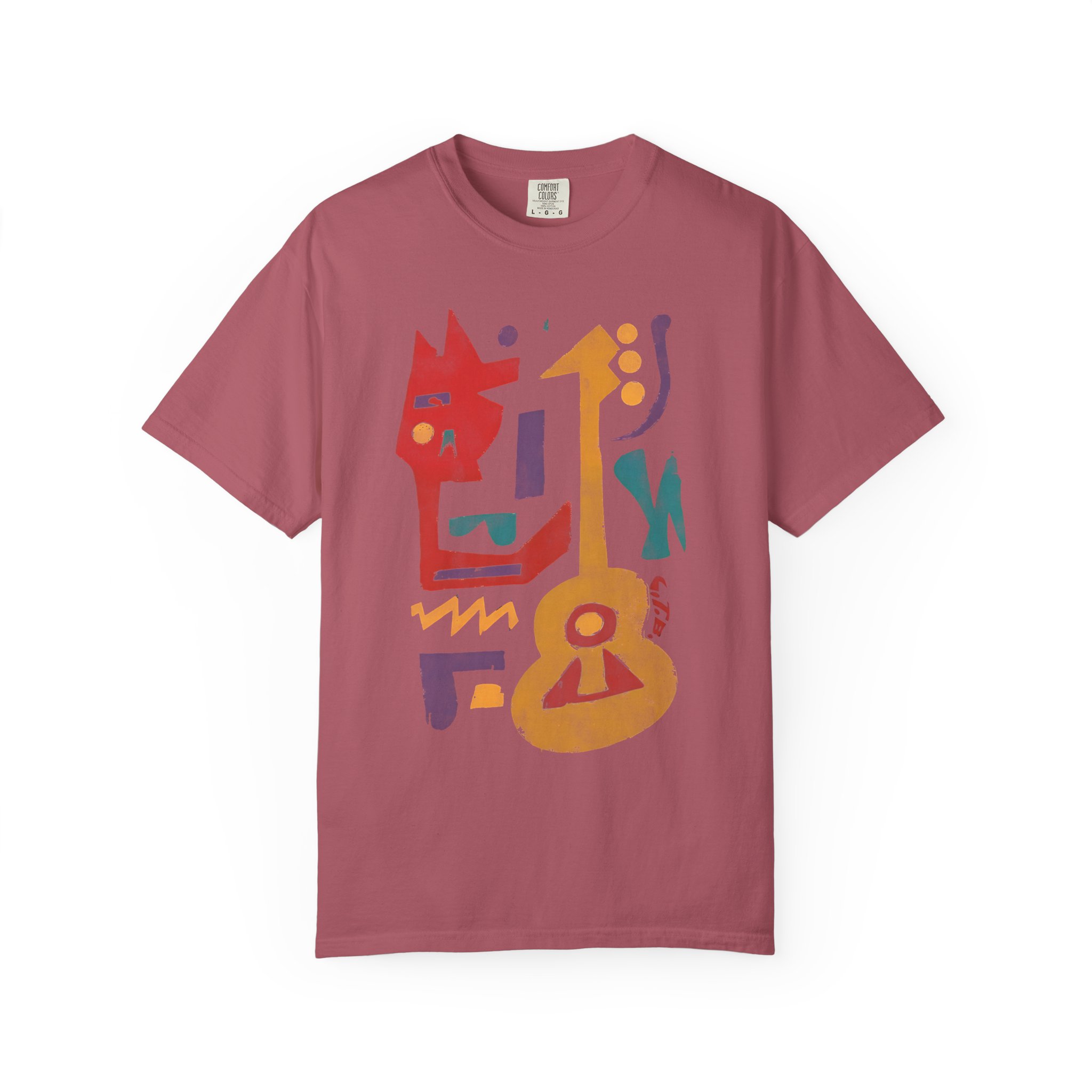 Colorful Guitar Abstract Music T-Shirt — Vibrant Guitar-Inspired Graphic Tee - Image 14